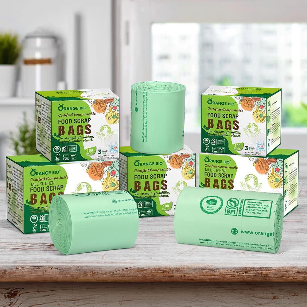 100% Certified Home Compostable Trash Bags - 55 Gallon (208 Liter), 60 Count, Extra Thick 1.57 Mils (38 x 58 Inches) - ASTM D6400 EN 13432 US BPI & OK Compost Home Certified - Eco-Friendly Kitchen & Yard Waste Disposal for Sustainable Living