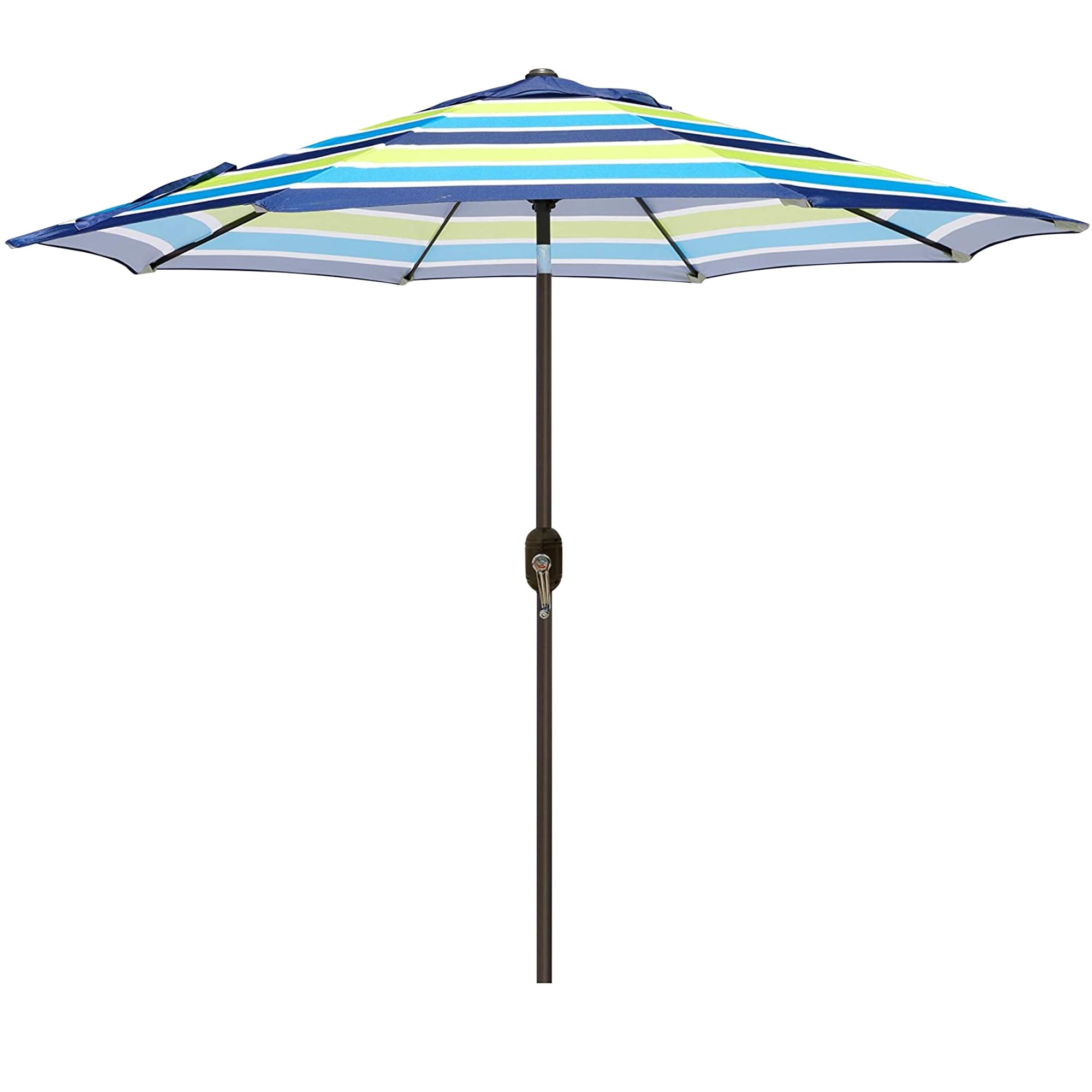Blissun 9 Foot Outdoor Patio Umbrella with 8 Sturdy Ribs - Push Button Tilt & Crank - Perfect for Garden, Backyard, Poolside, and Outdoor Dining Areas