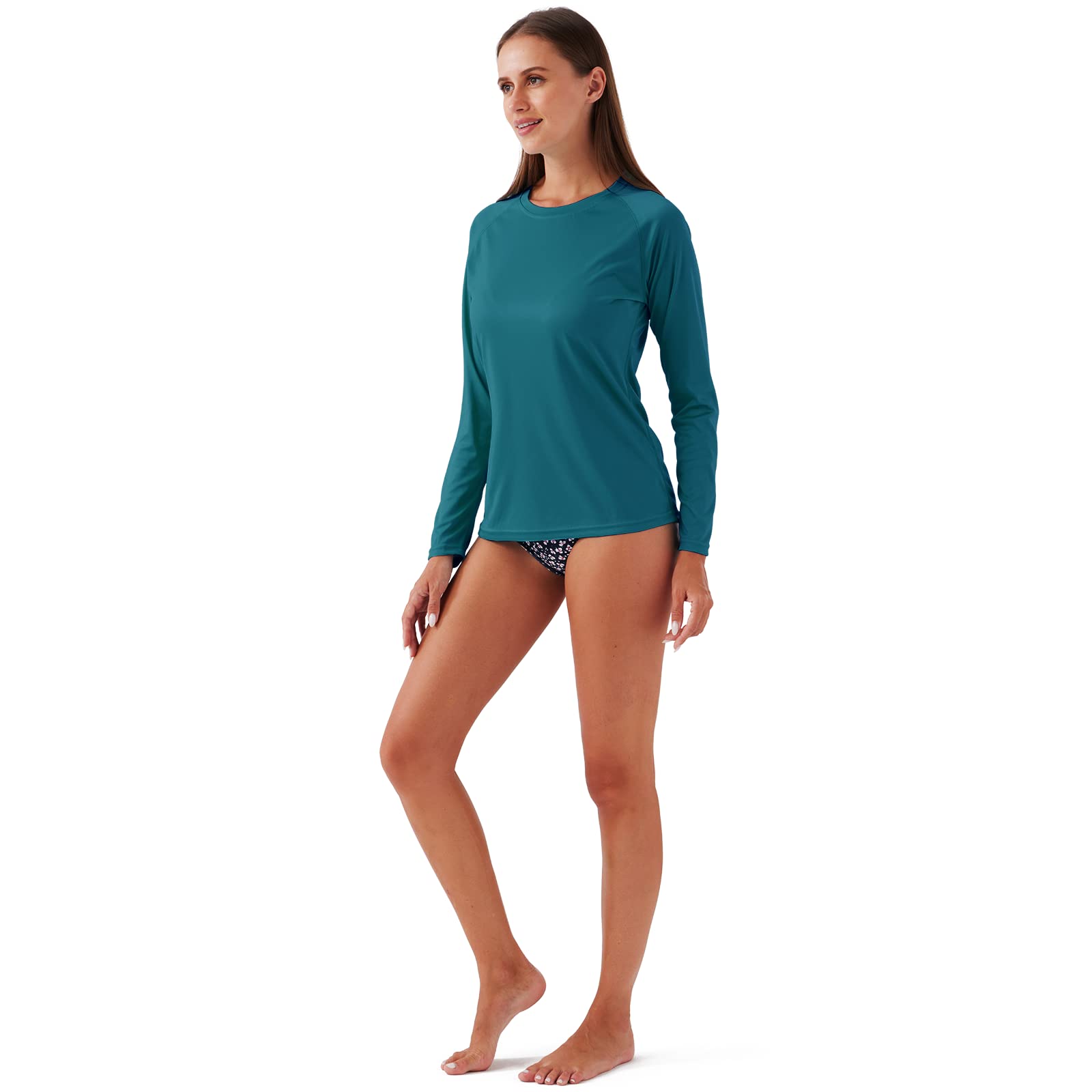 NAVISKIN Women's UPF 50+ Sun Protection Long Sleeve Rash Guard Shirt - Quick Dry, Lightweight, Moisture Wicking for Hiking, Swimming, Beach & Outdoor Activities