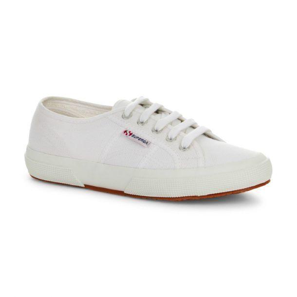 SUPERGA 2750 Classic White Cotton Sneakers - Women's Casual Shoes for Walking, Running & Everyday Wear