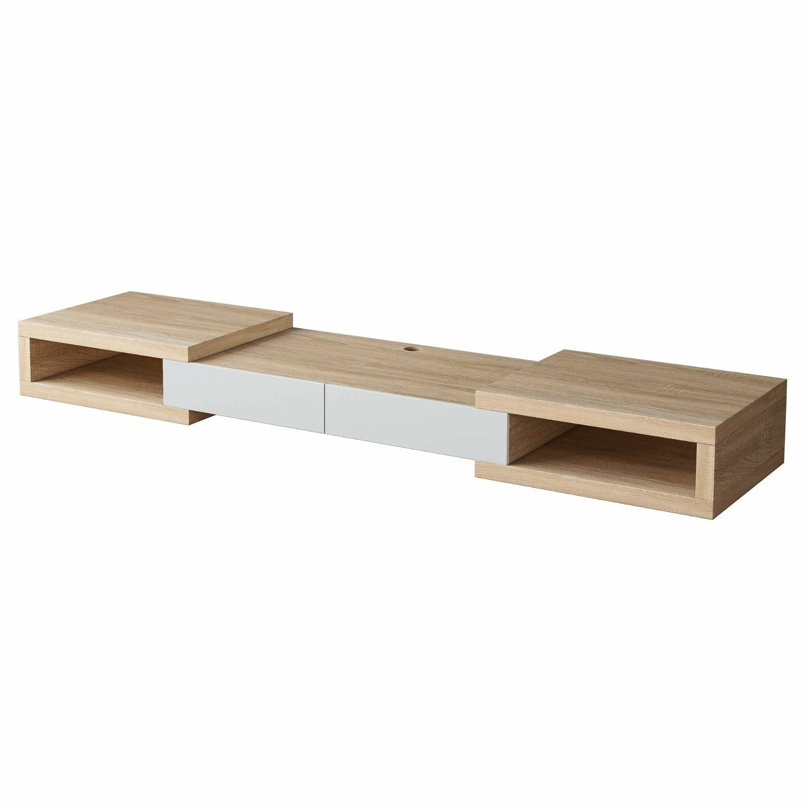 Tauris™ 250cm Light Oak Split Expandable TV Stand - Modern Entertainment Center for Living Room & Home Theater Setup