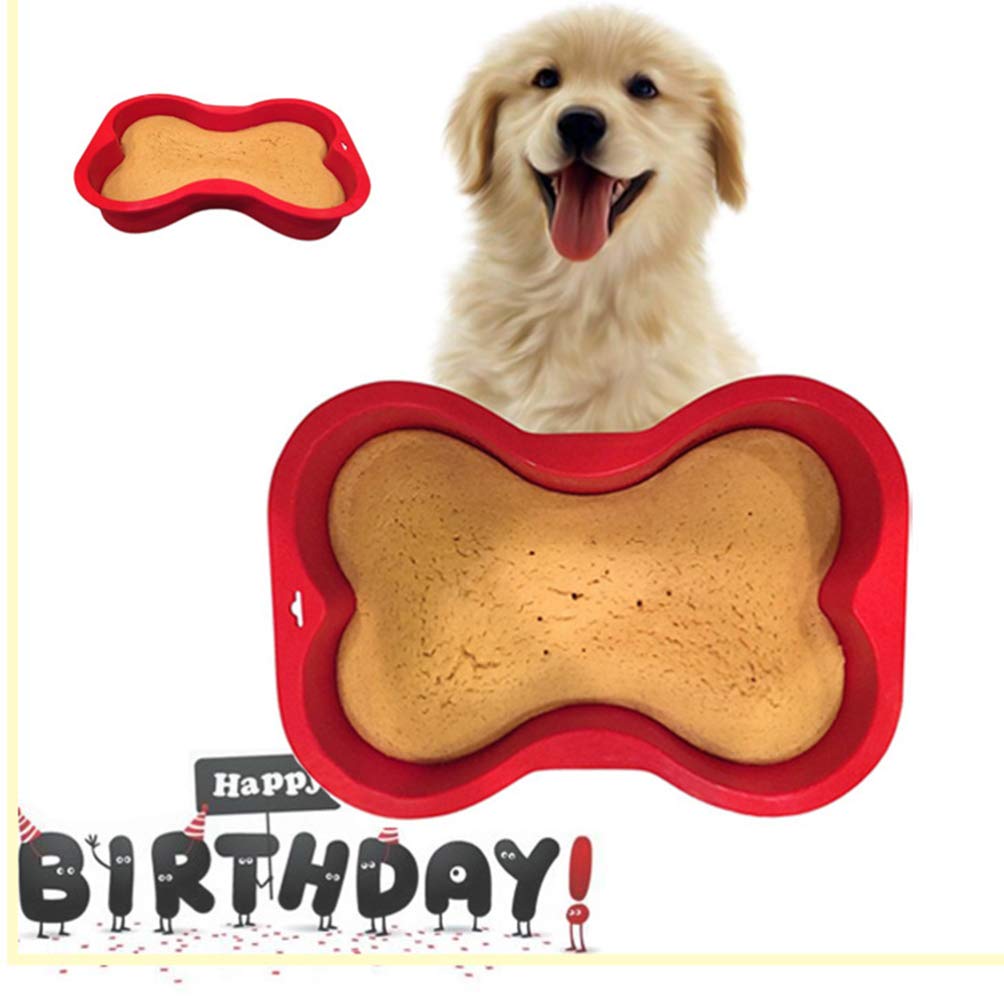 2-Pack Silicone Dog-Shaped Cake Pan Set for Baking - Non-Stick Loaf Bread Mold, Perfect for DIY Birthday Cakes, French Desserts, Fondant & Mousse (Red) | Ideal for Pet-Themed Parties & Homemade Treats