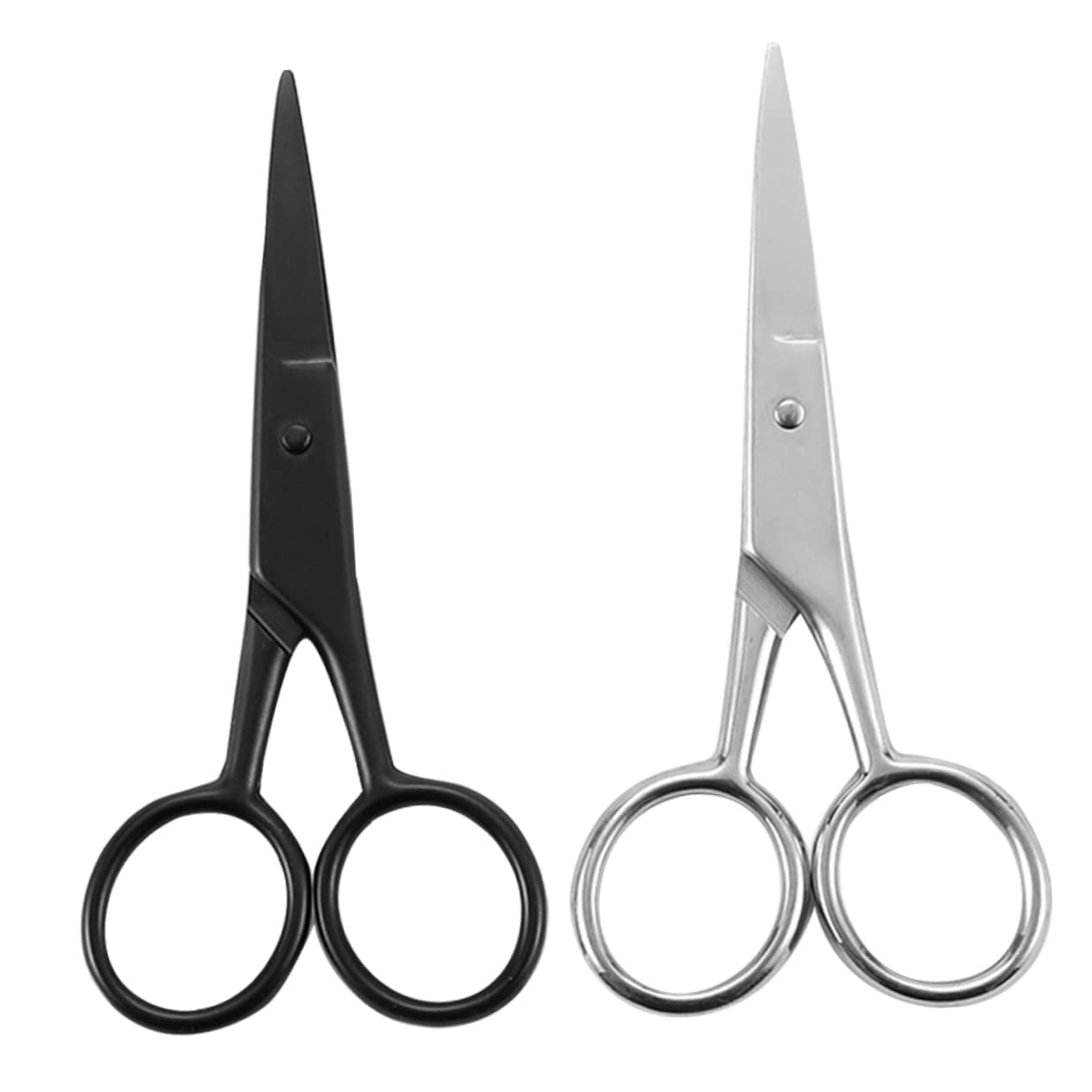 FOMIYES 2-Pack Professional Curved Metal Scissors for Hairdressing, Beard Trimming & Shaving - Salon-Grade Face & Body Grooming Tools for Barbers & Stylists (Perfect for Precision Haircuts, Beard Shaping & Detailed Grooming)