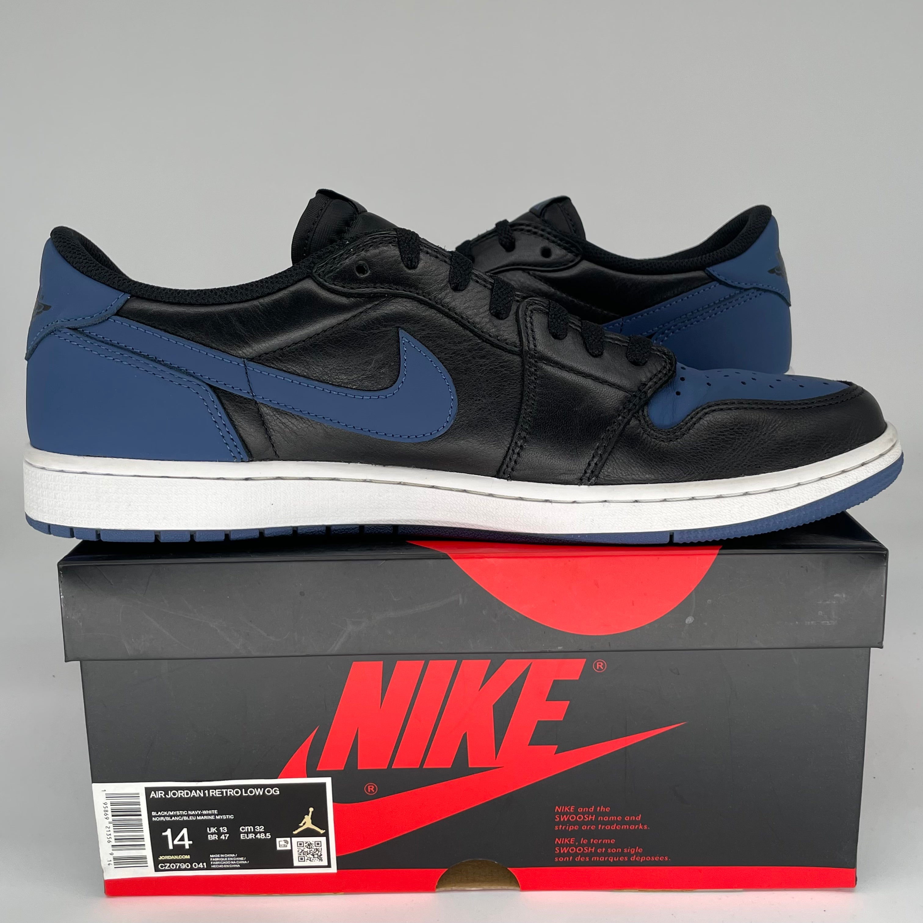 **AIR JORDAN 1 LOW MYSTIC NAVY Men's Sneakers - Size 14 (CZ0790-041) - Casual Wear, Street Style & Basketball Shoes**