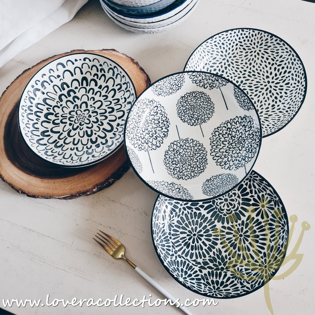 White Waves Assorted Prints Pasta Dish Set - 50% Off + Buy 1 Get 1 Free - Perfect for Dinner Parties & Italian-Themed Decor
