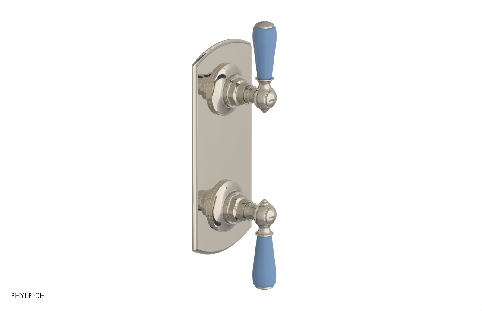 Jamestown Thermostatic Shower Valve with Volume Control & Diverter - Light Blue Accented Bathroom Faucet for Modern Showers & Spa-Like Experience