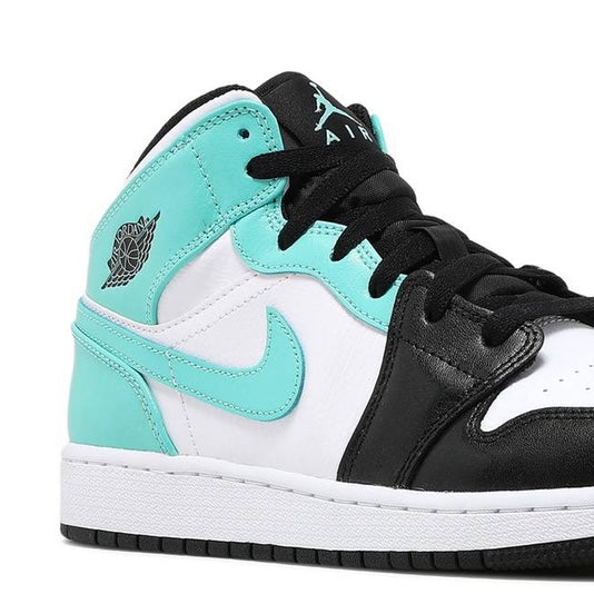 Air Jordan 1 Mid GS Sneakers - White Tropical Twist Black Basketball Shoes for Women & Girls - Perfect for Casual Wear, Sports & Street Fashion