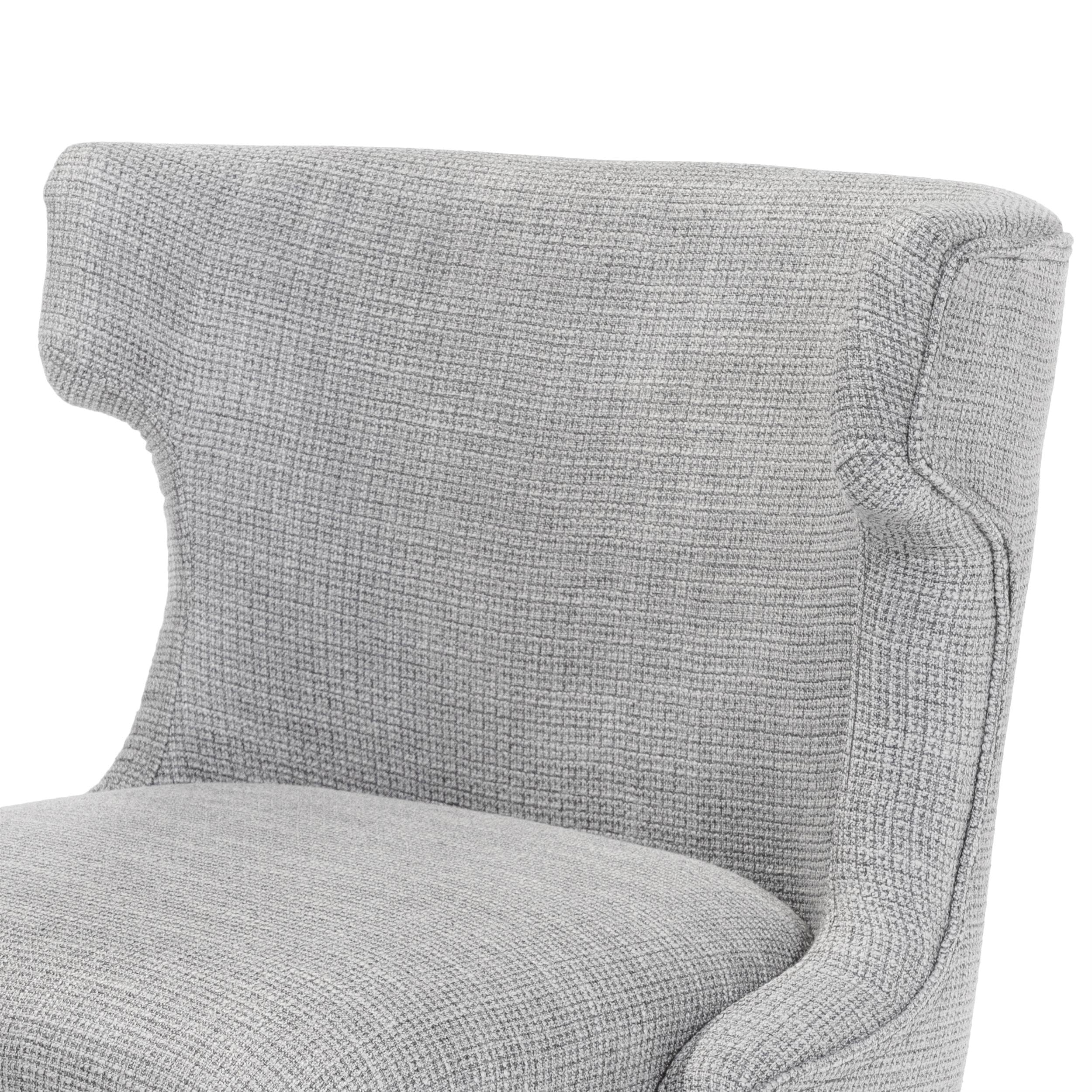 Furniture of America Nillicent Fabric Wingback Office Chair in Light Gray - Ergonomic Executive Desk Chair for Home Office, Study & Workspace