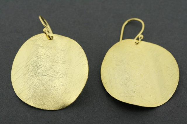 Elegant Gold Plated Curved Disc Earrings - Perfect for Parties, Weddings & Everyday Wear