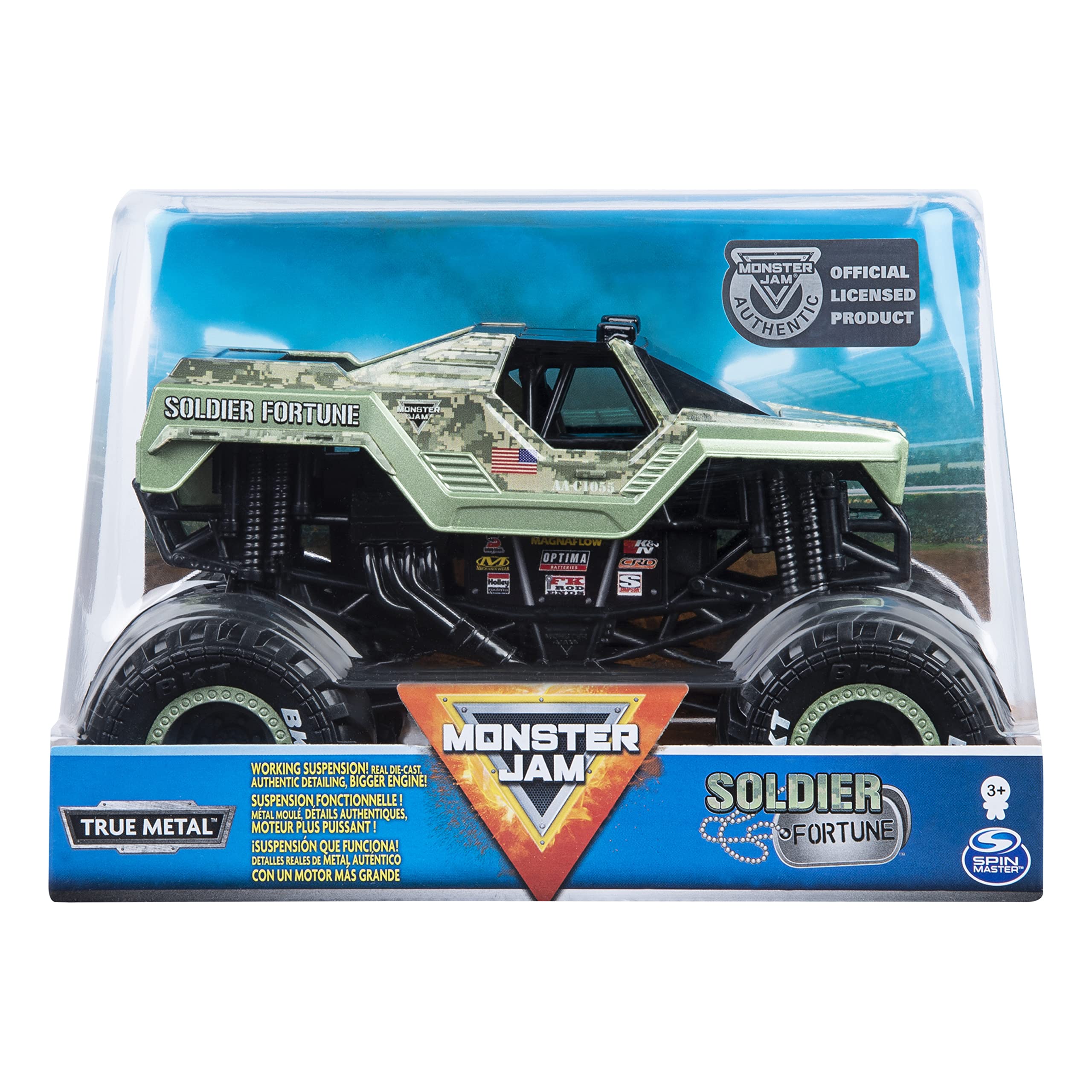 Monster Jam Official Soldier Fortune Monster Truck Die-Cast Vehicle 1:24 Scale - Collectible Toy for Kids & Adults, Perfect for Playtime, Display & Monster Truck Shows