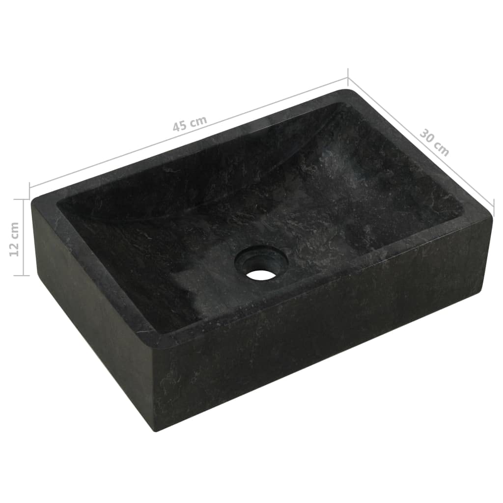 Premium Handmade Solid Teak Bathroom Vanity with Marble Sink & Storage Baskets | Modern Black Bathroom Furniture | Perfect for Small Bathrooms, Powder Rooms & Master Bath Suites