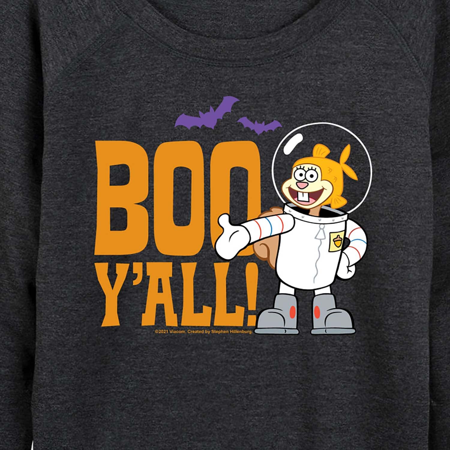 HYBRID APPAREL Women's SpongeBob SquarePants Sandy Boo Y'all Lightweight French Terry Pullover Hoodie | Cartoon Character Sweatshirt for Women | Perfect for Casual Wear, Lounge, and Fan Merchandise