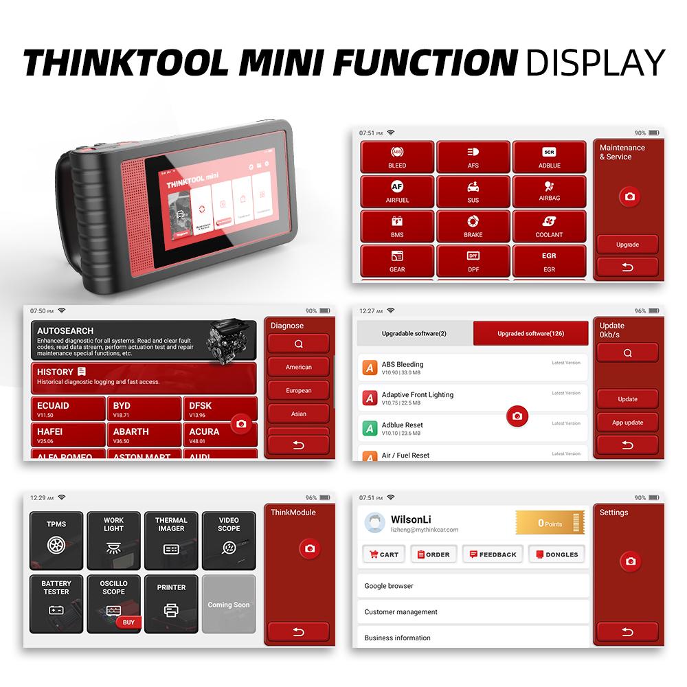THINKTOOL MINI 6 OBD2 Scanner - Professional OE Level Full System Car Diagnostic Tool with 28 Resets & Bidirectional Scan Functions | Perfect for Mechanics, DIY Car Repairs & Vehicle Maintenance (30% OFF Limited Time)