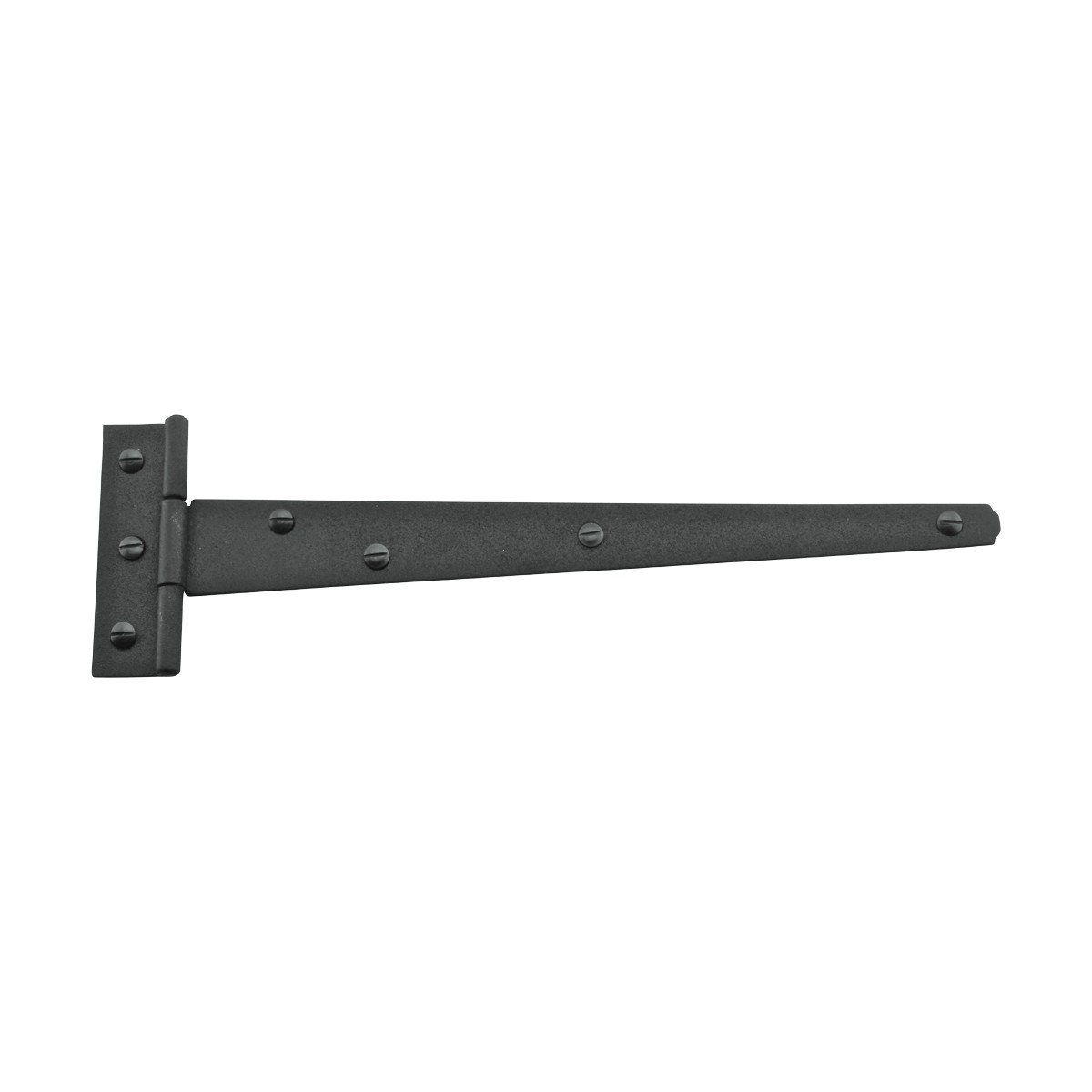 Black T Strap Shed Door Hinge 11 Inch - Rustic Flush Mount Cast Iron Barn Door Hinge with Hardware (Pack of 10) - Perfect for Barn Doors, Sheds, Garage Doors & Outdoor Structures