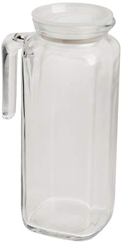 Bormioli Rocco 33.75oz Frosted Glass Pitcher with Airtight Lid - Perfect for Iced Tea, Lemonade & Cold Beverage Storage - Set of 1