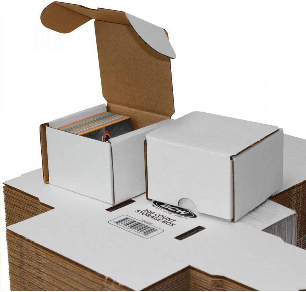 BCW 200-Count Trading Card Storage Box for Standard 20pt Cards - 200 lb. Test Strength (Bundle of 50) | Cardboard Organizer for Baseball, Basketball, Football, MTG, Pokemon Cards | Assembly Required | Perfect for Collectors, Game Nights & Card Show Trading