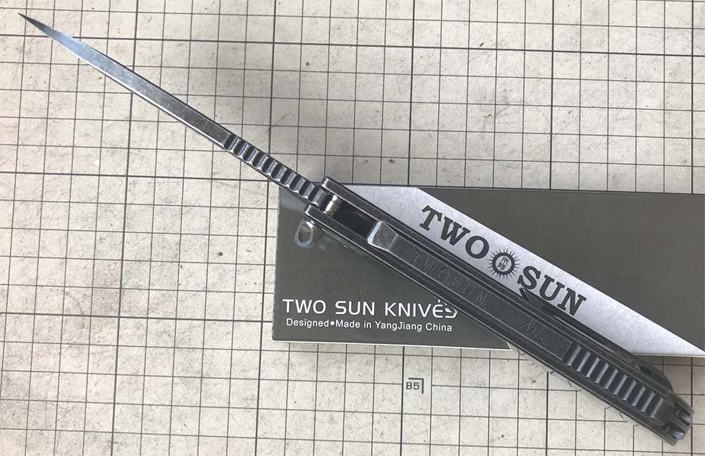 TwoSun TS346-D2 Folding Knife - D2 Steel Blade & TC4 Titanium Handle - Compact EDC Pocket Knife for Outdoor Camping, Hiking, Survival & Everyday Carry