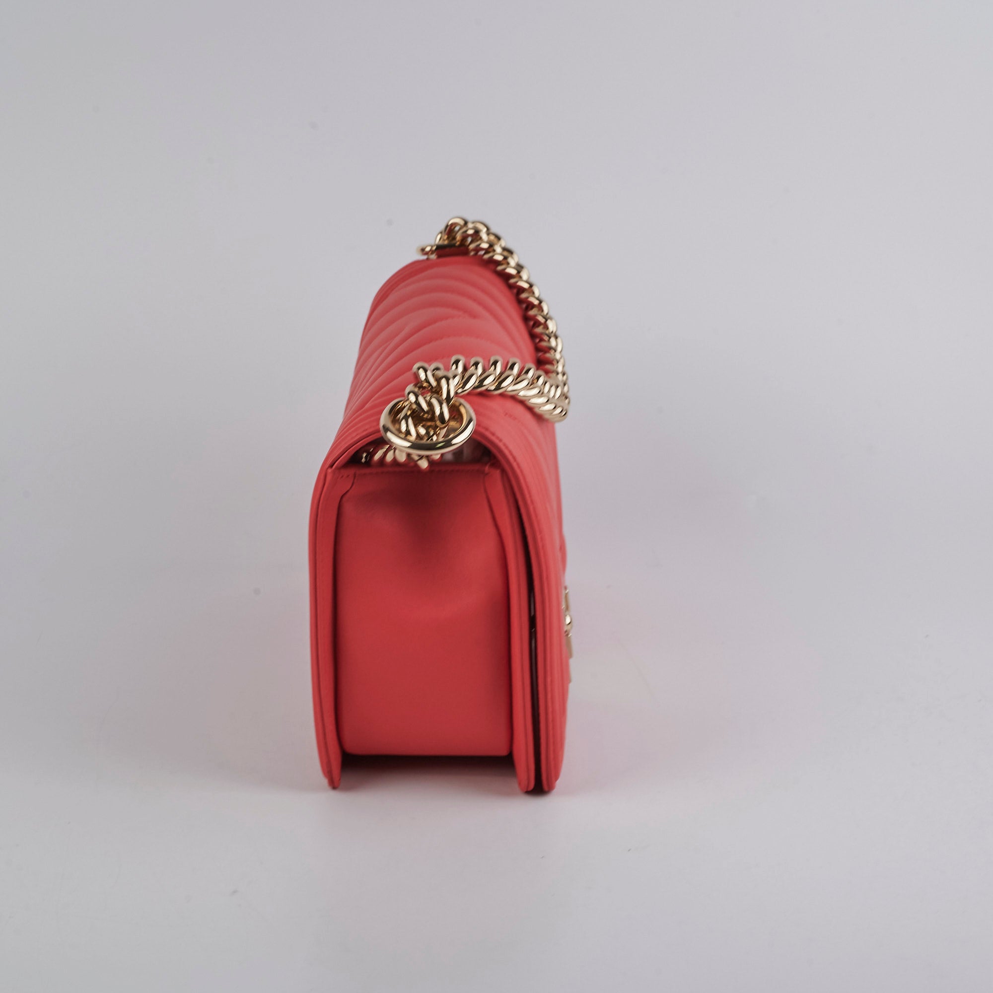 Chanel Old Medium Boy Bag in Coral Pink - Luxury Crossbody Handbag for Women, Perfect for Parties & Date Nights