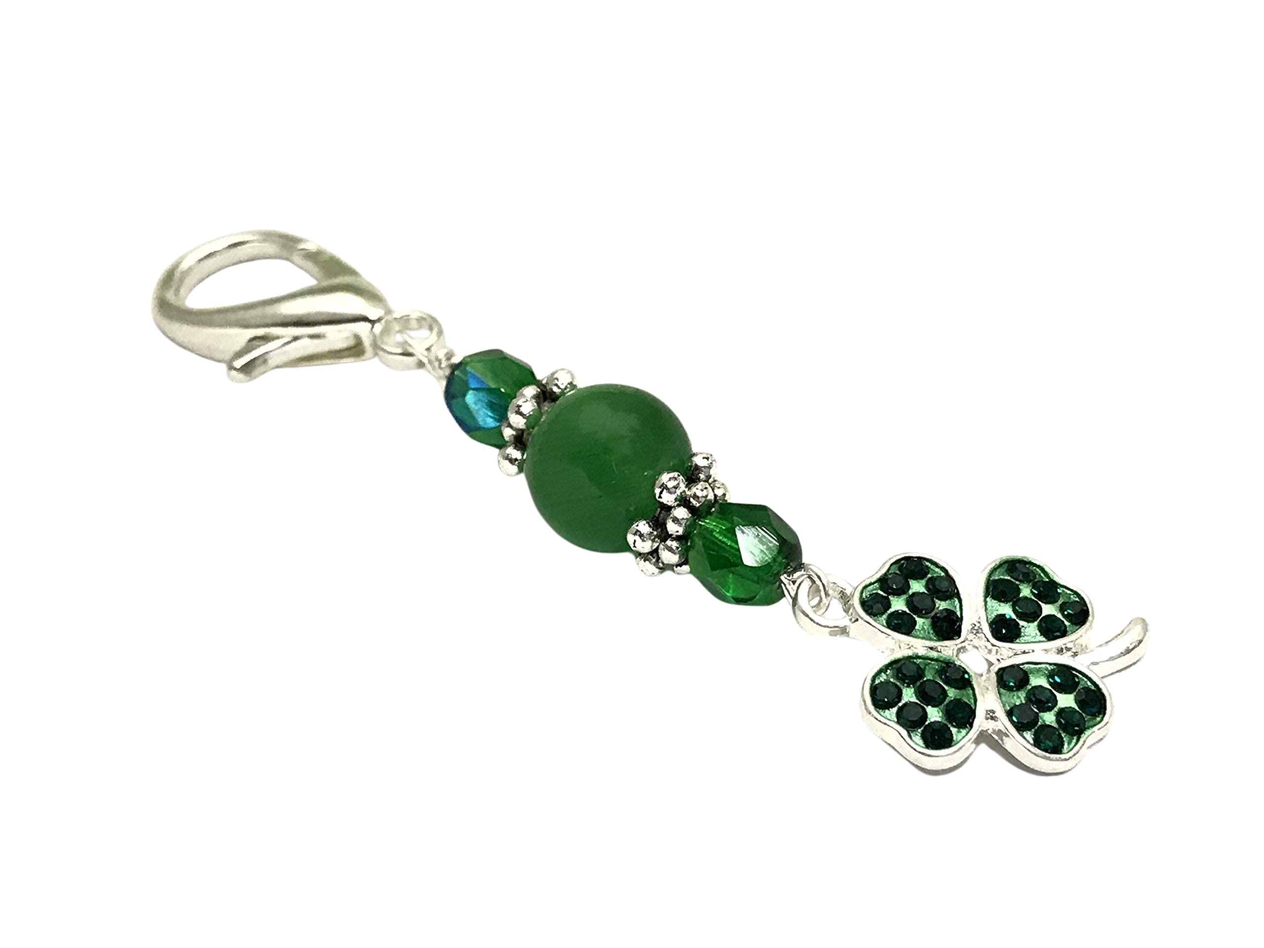 Lucky Clover Zipper Charm - Knitting Progress Keeper for Crafts & DIY