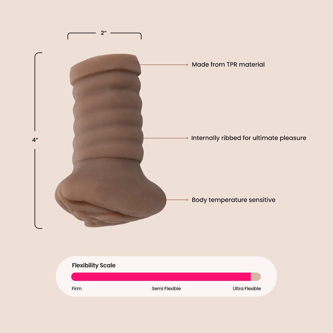 My Cocoa Stroker™ - Realistic Male Masturbator for Enhanced Pleasure | Lifelike Textured Sleeve for Solo Play & Couples Use | Discreet & Easy to Clean