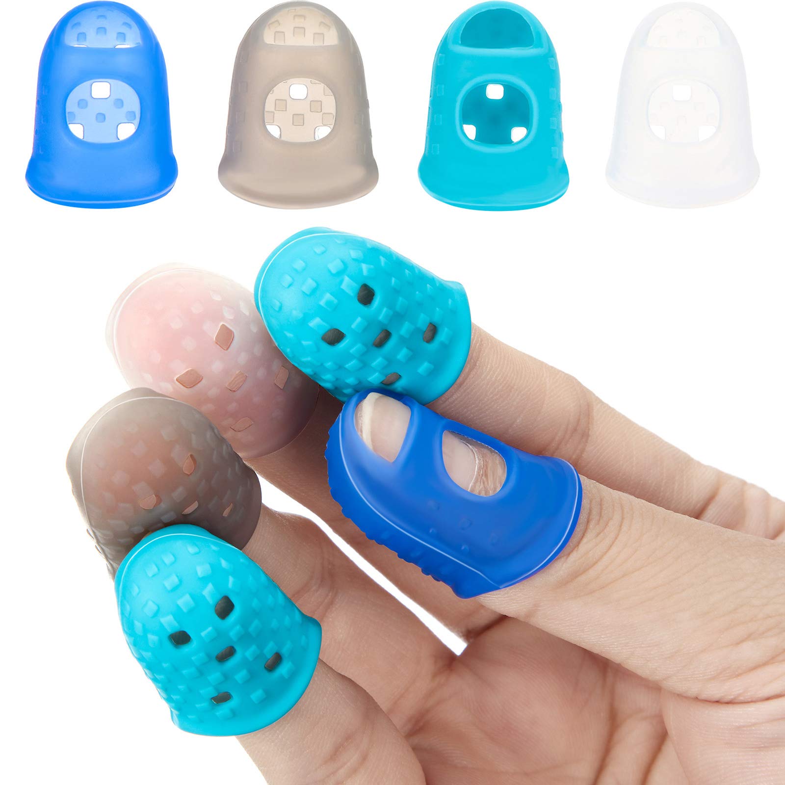 24-Piece Rubber Finger Tips Guard Set - 3 Sizes (S/M/L) Finger Protector Covers for Paper Handling, Cutting, Wax Carving, Guitar Playing & Office Work - Perfect for Artists, Musicians & Office Professionals