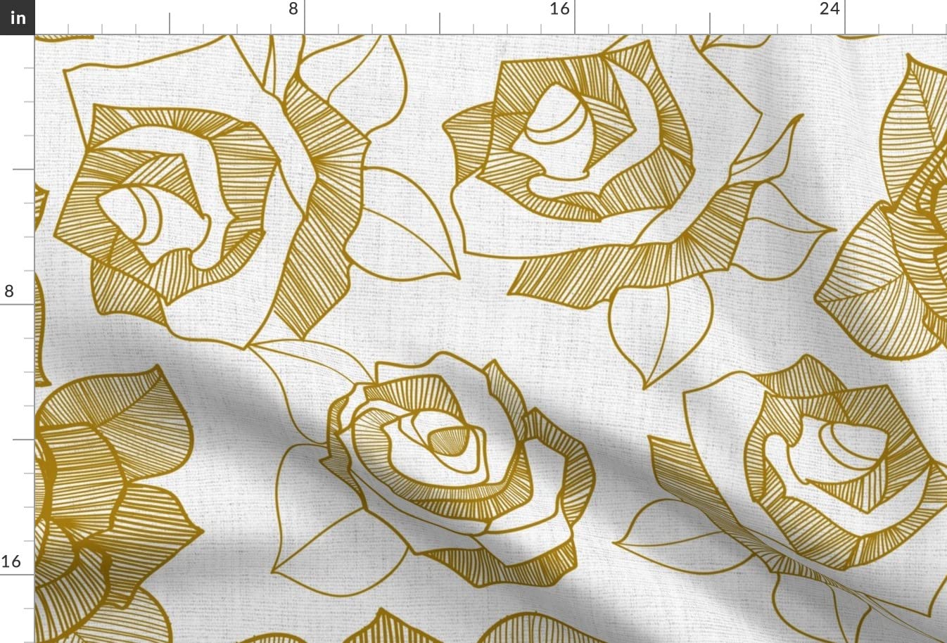 Textured Rose Gold Line Drawing Printed Velvet Upholstery Fabric - Fat Quarter for Home Decor, Apparel & DIY Projects | Perfect for Curtains, Pillows & Fashion Accessories
