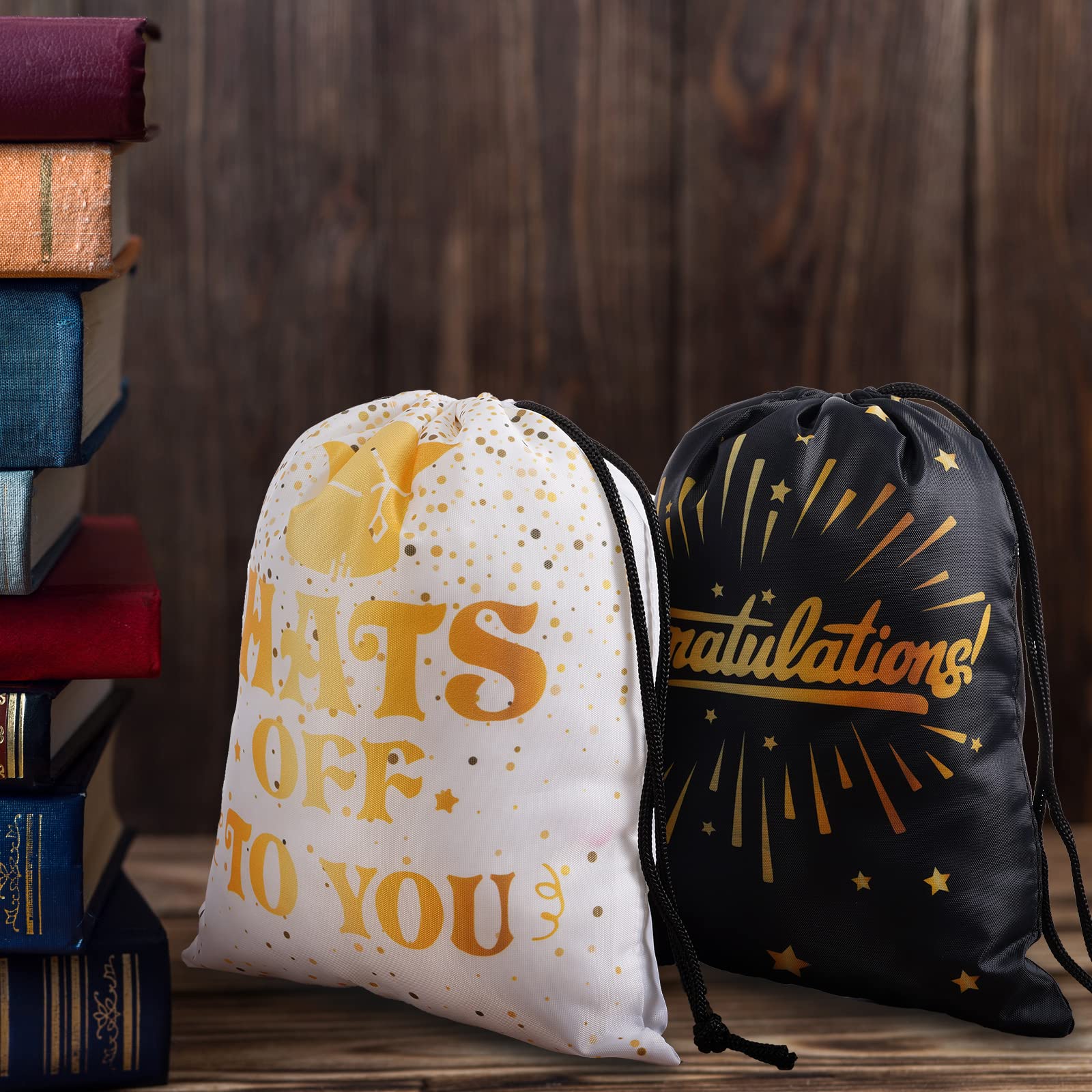 12 Pack Graduation Gift Bags with Drawstrings - Jewelry Pouches for College, High School & Middle School Graduation Supplies - Perfect for Party Favors, Diploma Holders & Graduation Ceremonies