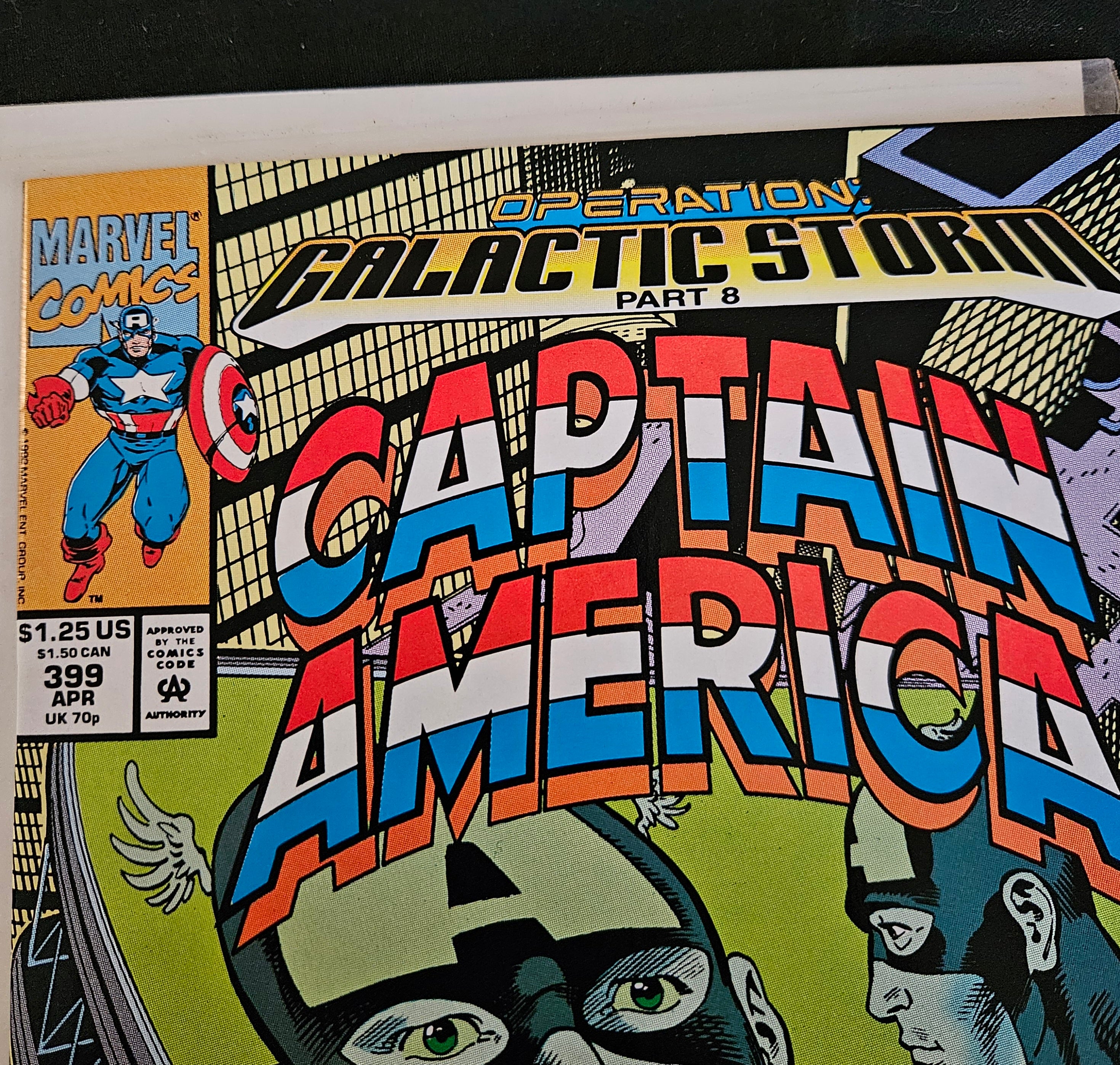 Marvel Comic Book Captain America #399 (April 1992) - Operation: Galactic Storm - Near Mint Condition - Collectible Superhero Comic for Marvel Fans & Comic Book Collectors