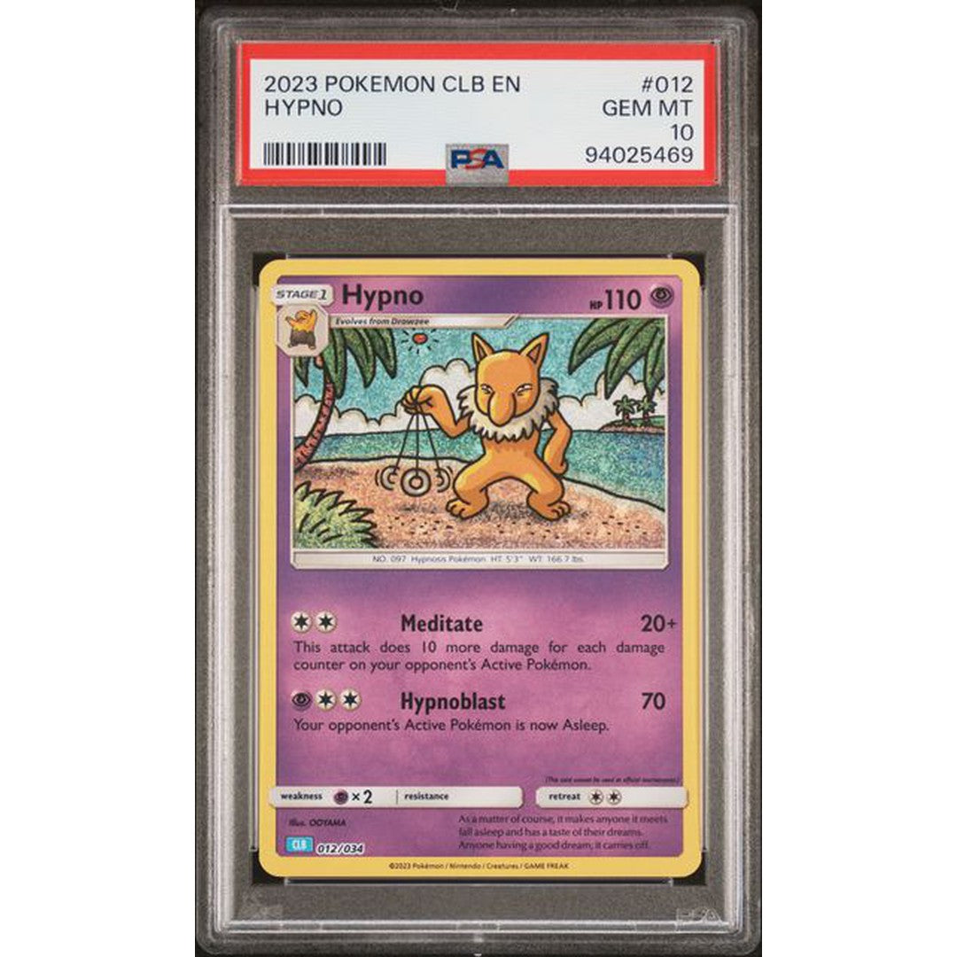 2023 Pokemon Classic Collection Hypno 012/034 PSA 10 Graded Card - Rare Collectible Trading Card for Pokemon Fans & Investors | Perfect for Display, Gaming & Investment Portfolio