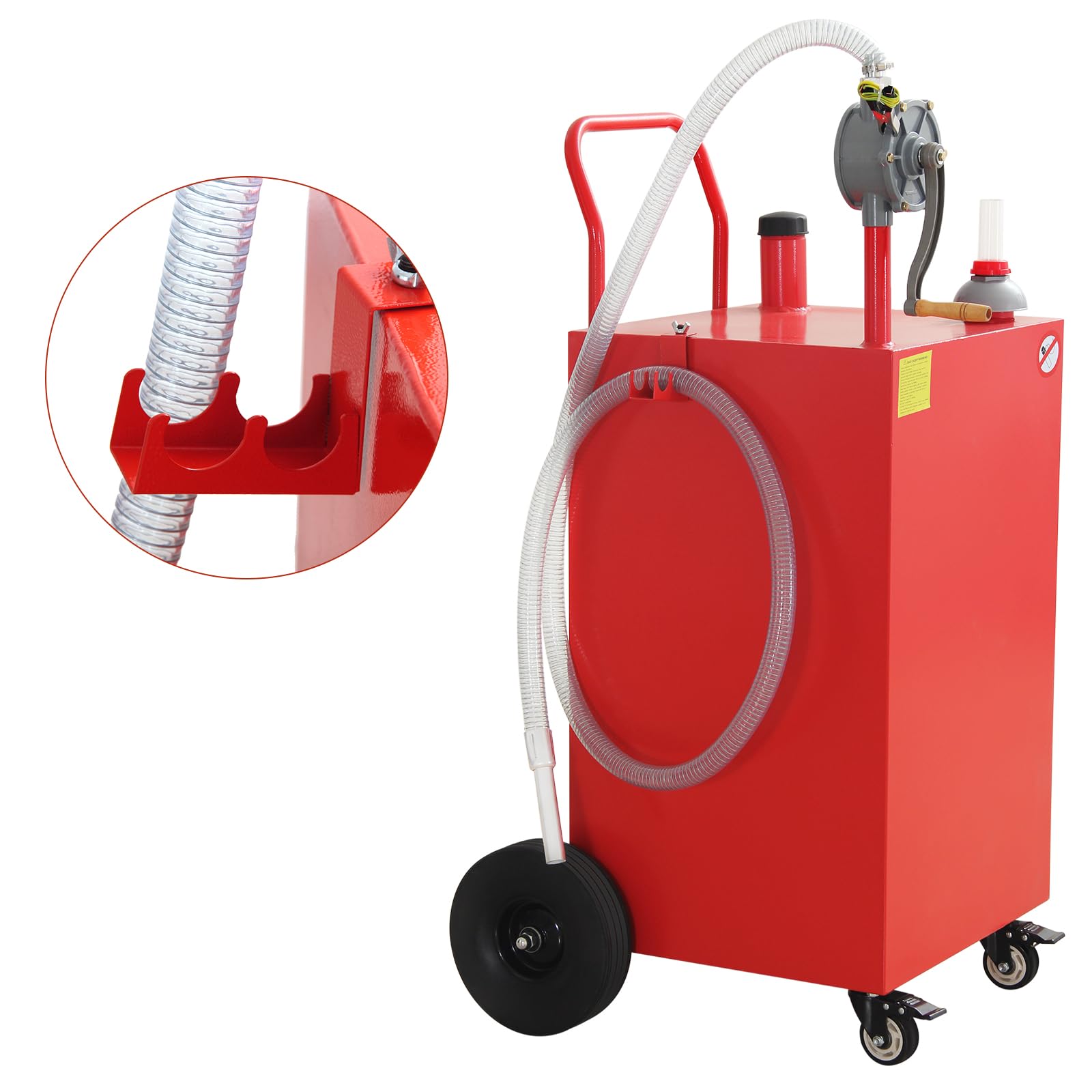 50 Gallon Portable Oil Transfer Tank - Heavy Duty Diesel Fuel Storage Container for Gas, Kerosene & Fluids - Ideal for Boat, ATV, Car, Motorcycle & Farm Use (Red) - Perfect for Emergency Fuel Storage & Off-Grid Applications