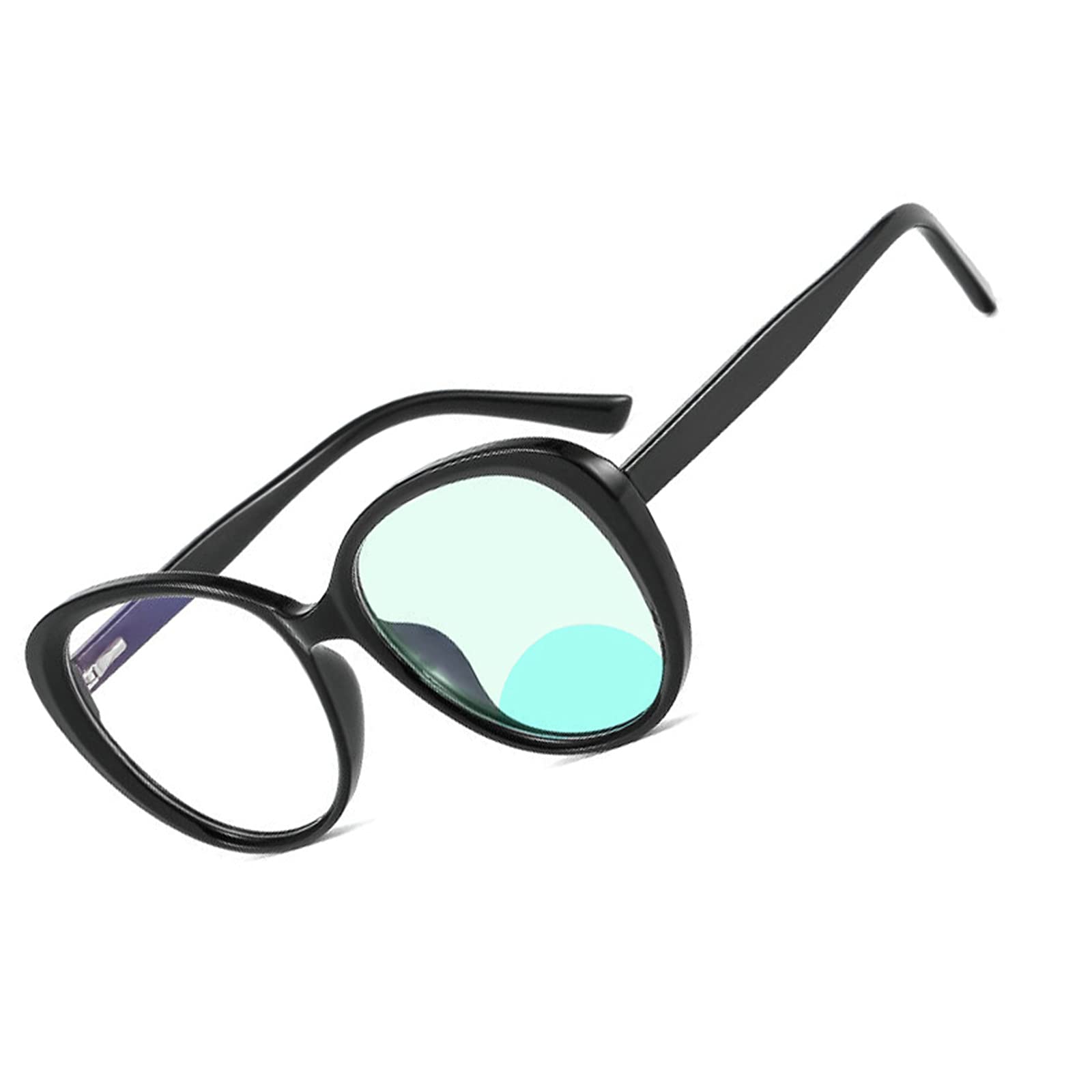 Blue Light Blocking Reading Glasses for Women - Round Bifocal Computer Readers with Adjustable Nose Pads | Reduce Eye Strain for Office Work, Reading & Screen Time