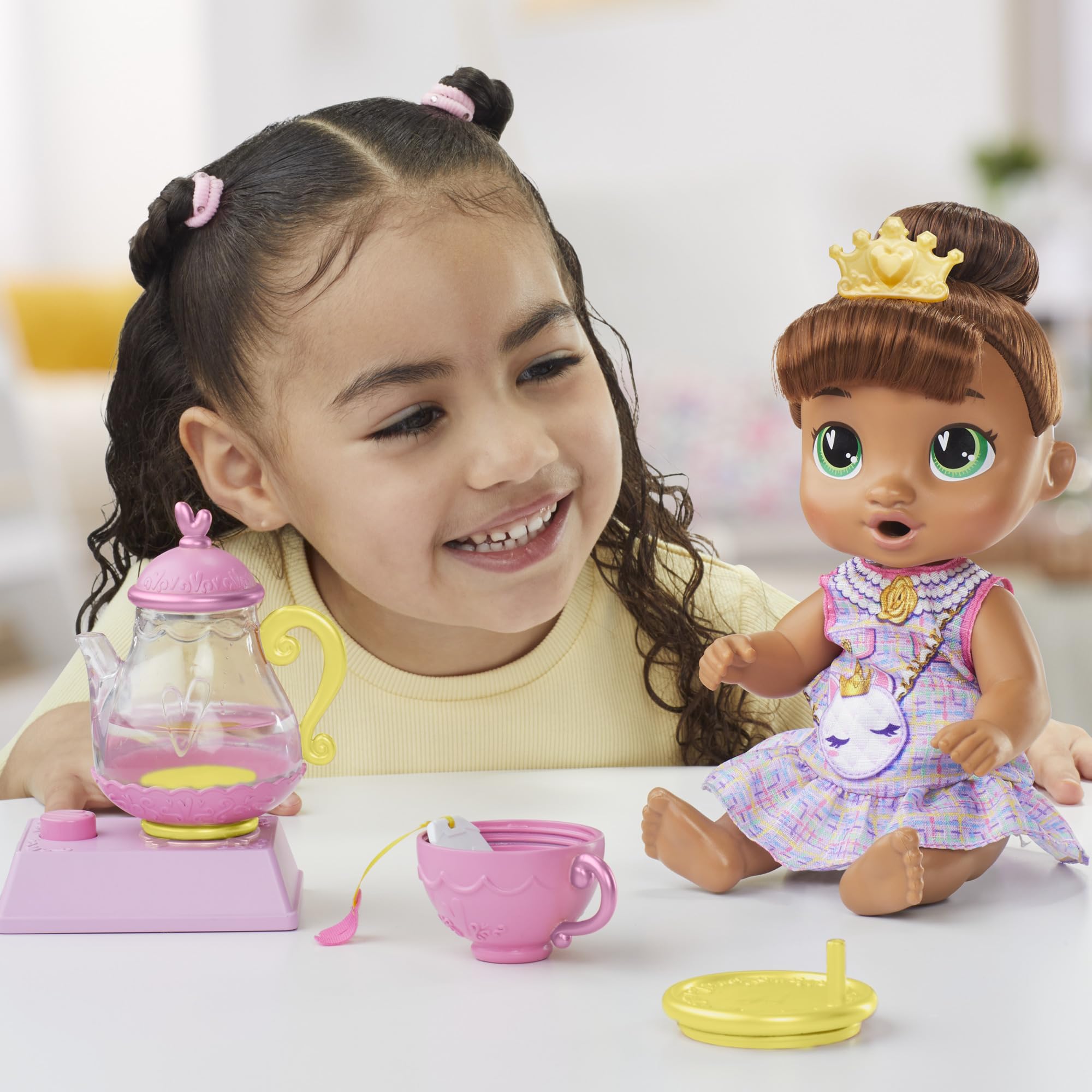 Baby Alive Bubbly Tea Party Sophia Sparkle Doll with Teapot Accessories - 11