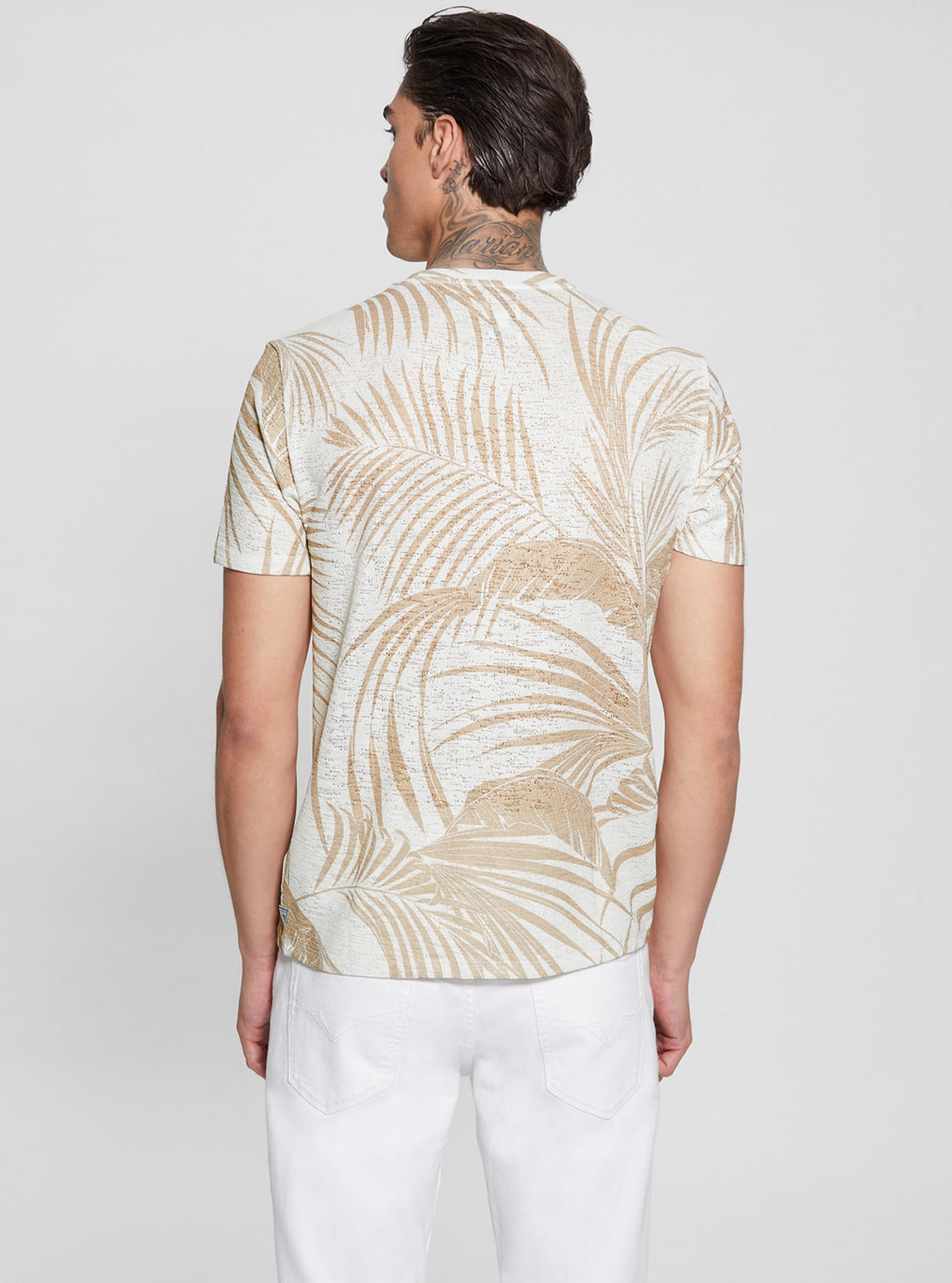 Eco-Friendly Baja Palm Print T-Shirt for Men & Women - Soft Breathable Gauze Fabric - Perfect for Beach, Festival & Casual Wear
