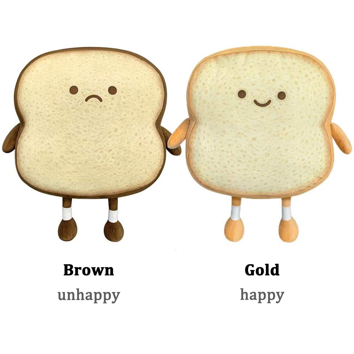 Soft Toast Bread Plush Pillow - Cute Sliced Bread Shaped Cushion with Facial Expression, Comfortable Stuffed Toy for Kids & Adults, Perfect Gift for Home, Bedroom Decor (Small) - Great for Sofa Lounging, Nap Time, and Cozy Home Decor