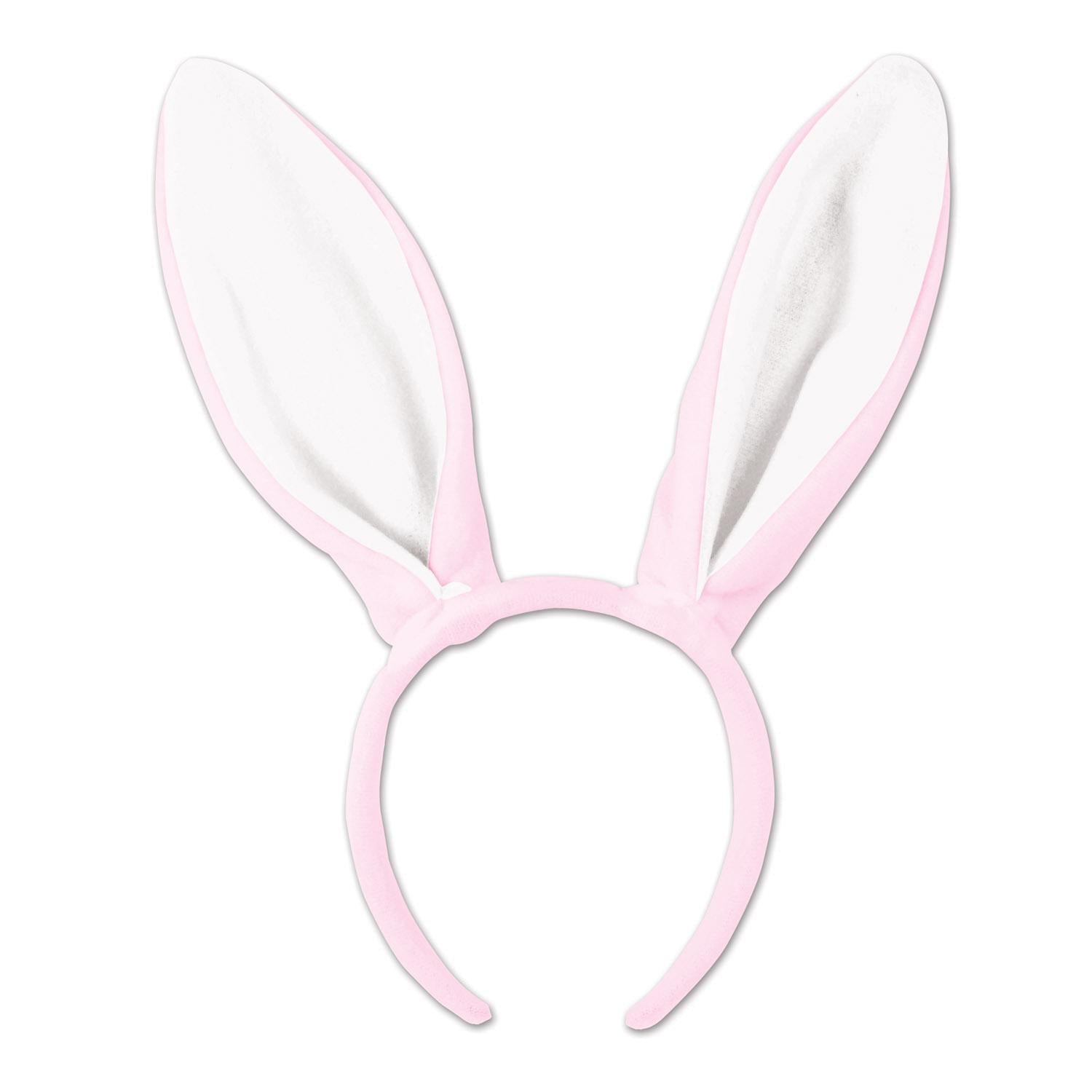12 Pack Soft Touch Bunny Ears for Easter - Pink & White Bunny Headbands for Kids & Adults - Perfect for Easter Parties, Egg Hunts & Spring Celebrations