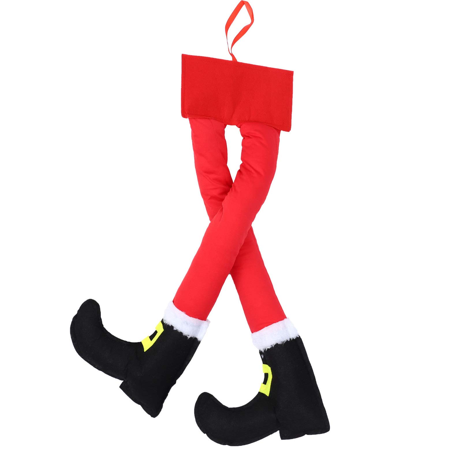 TOYANDONA Santa Claus Legs - 1Pc Funny Christmas Elf Legs Hanging Ornaments for Tree & Door Decor - Xmas Holiday Home Decoration - Perfect for Fireplace Mantel, Gift Stockings & Festive Party Decor