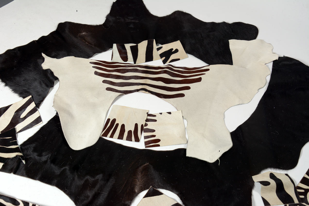 Genuine Cowhide Leather Bag with Zebra & Black Off-White Design - Stylish Handbag for Women, Perfect for Work, Travel & Everyday Use