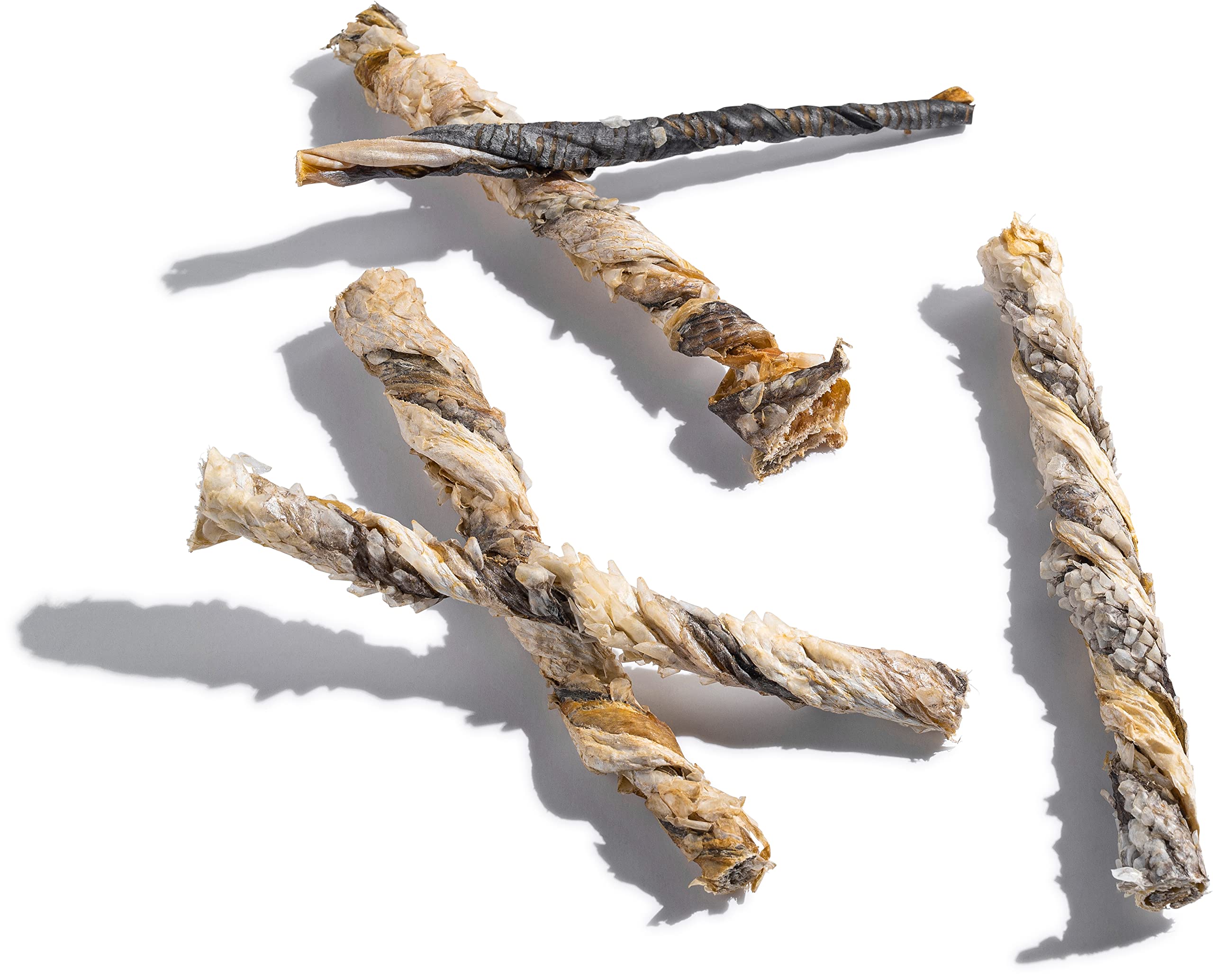 Jack&Pup Single Ingredient Fish Skin Dog Treats | All Natural Omega-3 Rich Chews for Puppies & Adult Dogs (18 Pack) | Healthy Training Rewards & Dental Snacks for Pets