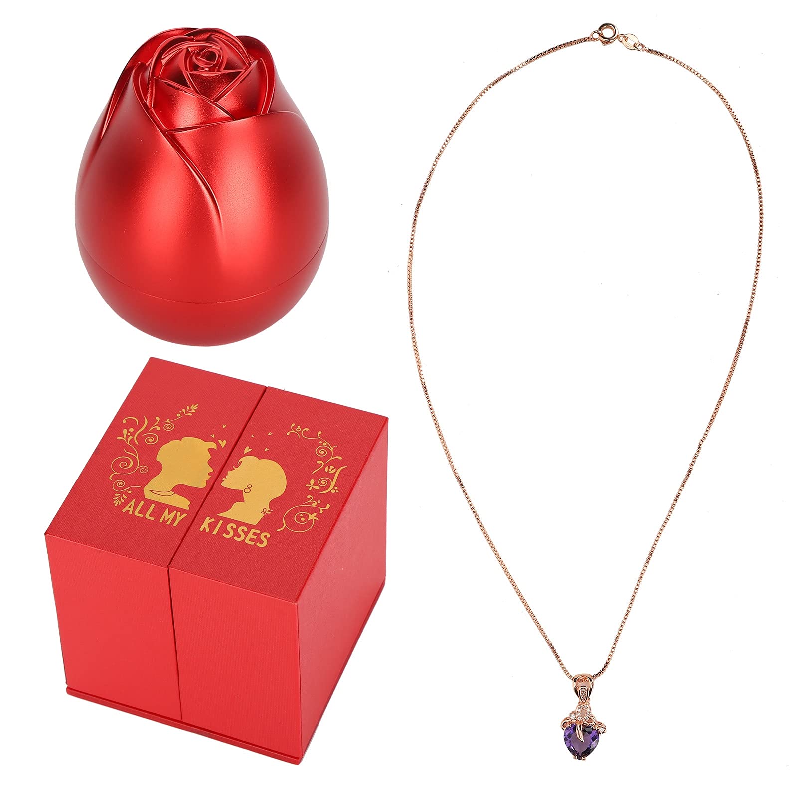 Elegant Jewelry Necklace Gift Box - Premium Aluminum Alloy Proposal Ring Box for Engagement, Wedding & Home Decoration | Perfect for Proposals, Anniversary Gifts & Jewelry Storage