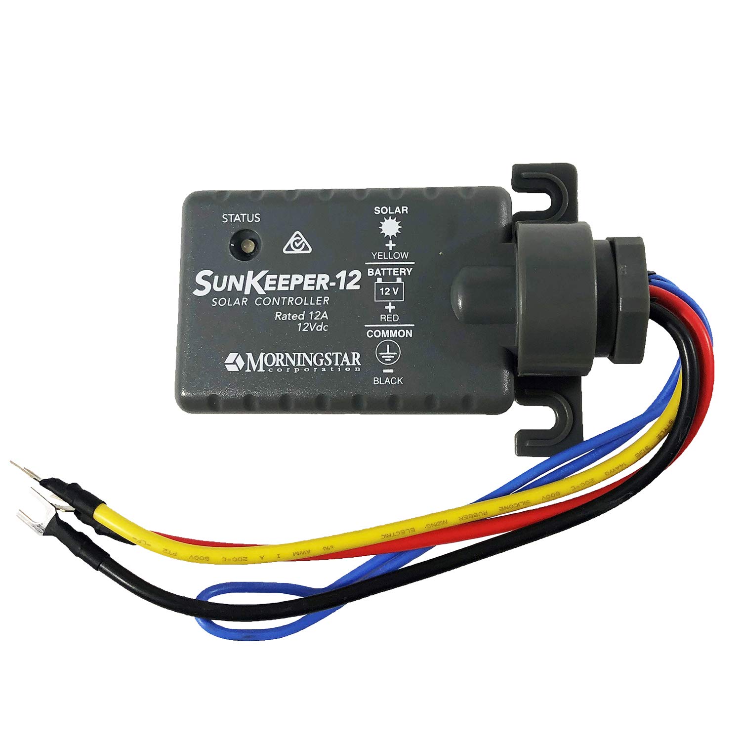 Morningstar SunKeeper 12A 12V Solar Charge Controller - IP65 Waterproof for Outdoor Solar Panels | Reliable Battery Charging for Oil Industry & Off-Grid Systems | Low Failure Rate Solar Regulator for RV, Marine & Industrial Use