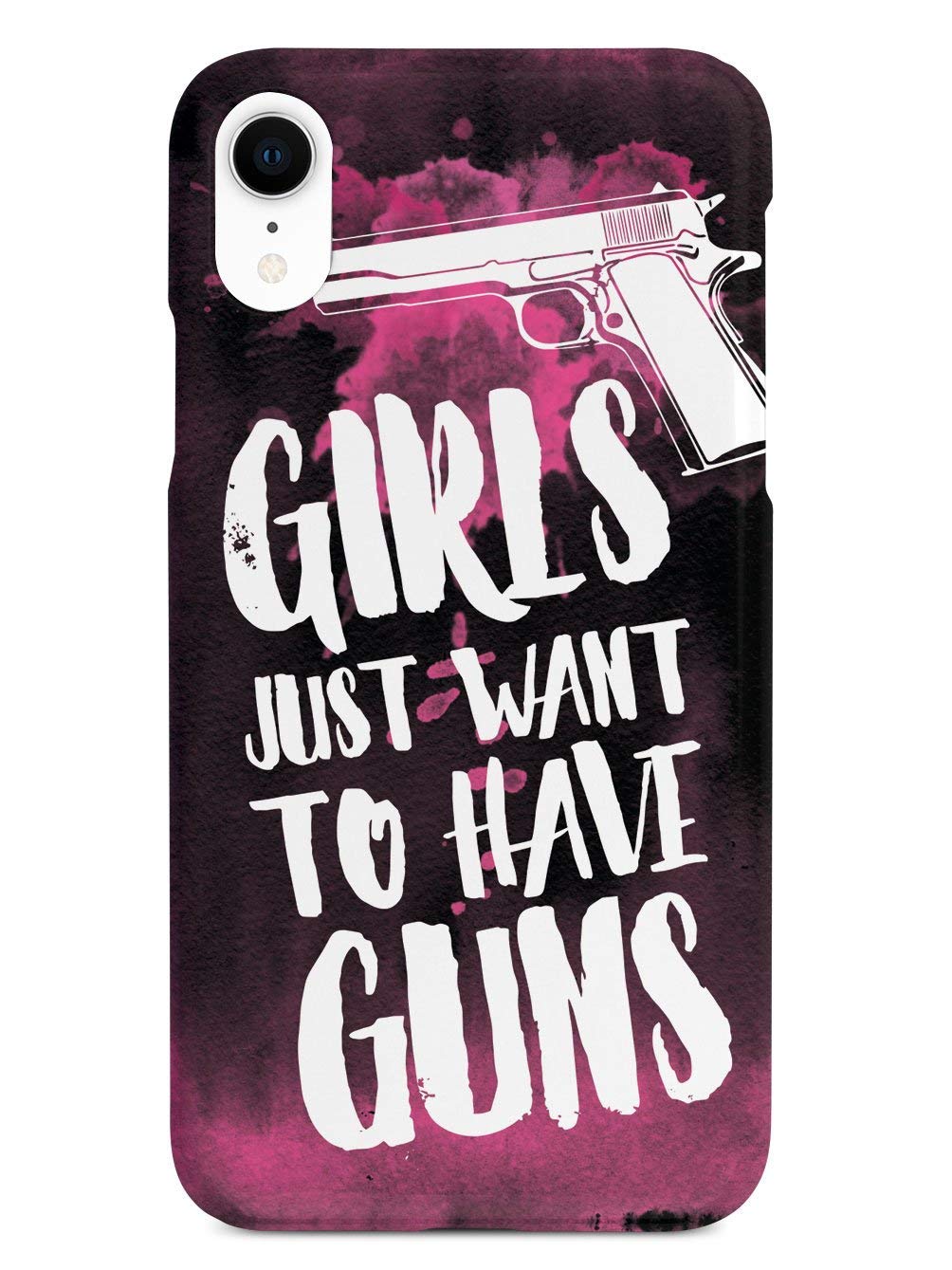3D Textured Protective Phone Case for Apple iPhone XR - Inspired Cases with 'Girls Just Want to Have Guns' Design - Shockproof & Slim Cover for Women - Perfect for Daily Use, Travel & Outdoor Activities