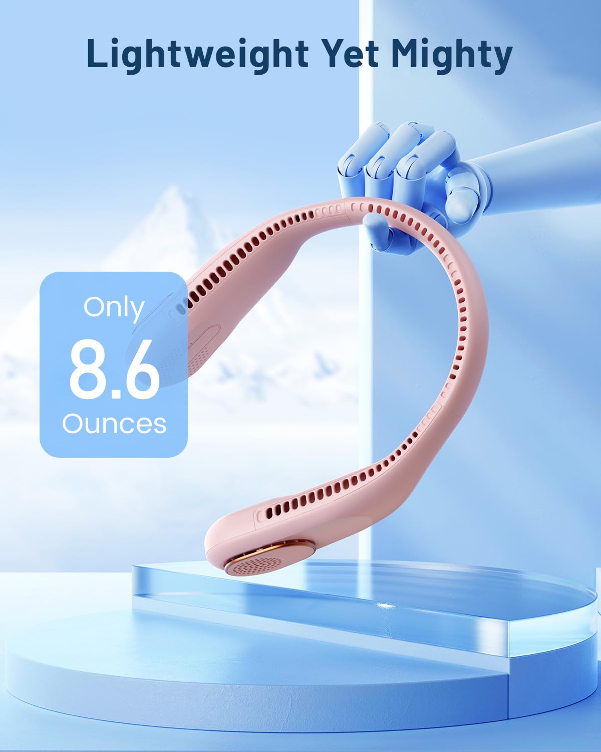 SWEETFULL 360° Bladeless Neck Fan - Portable USB Rechargeable Personal Cooling Fan with 4000mAh Battery | Hands-Free Wearable Fan for Travel, Office, Gym, Outdoor Activities | Perfect Gift for Men, Women, Parents