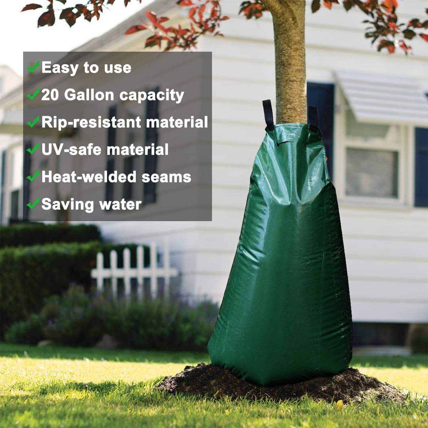 12 Pack 20 Gallon Tree Watering Bags - Reusable Heavy Duty Slow Release Drip Irrigation System for Trees | Premium PVC Plant Watering Bags for Garden, Landscape & Drought Protection