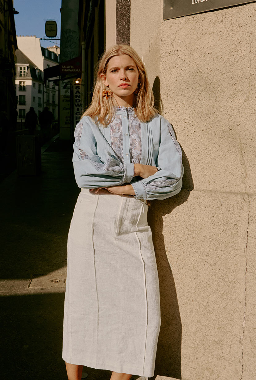 Aerin Denim Blue Blouse for Women - Casual & Office Wear - Perfect for Everyday Outfits and Professional Looks