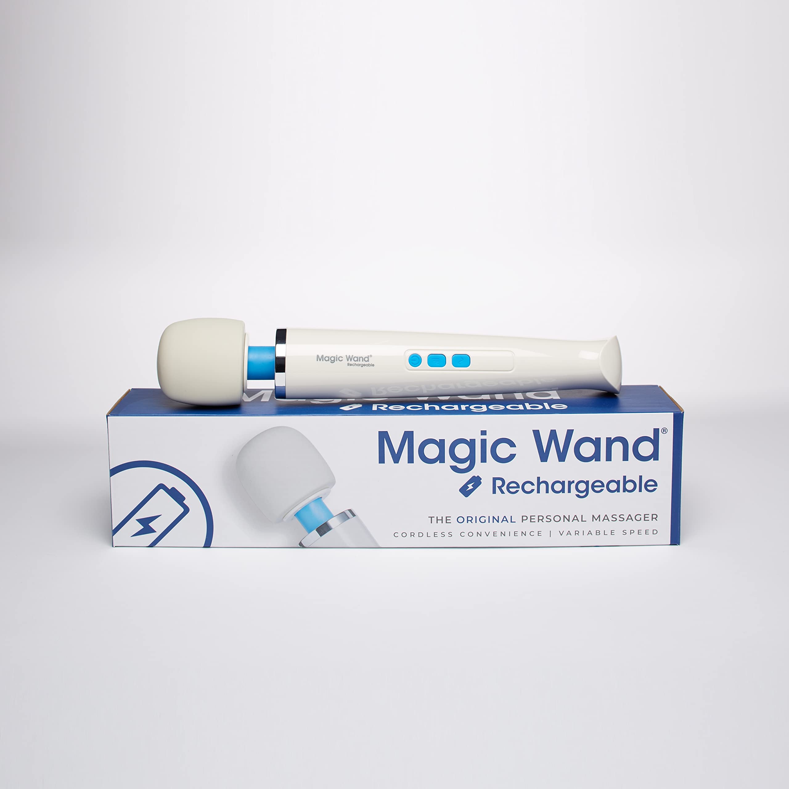 Original Magic Wand Rechargeable Cordless Massager HV-270 - Powerful Personal Massage Therapy for Neck, Back & Muscle Pain Relief - Includes Free IntiMD Trigger Point Massager - Perfect for Home Use & Relaxation