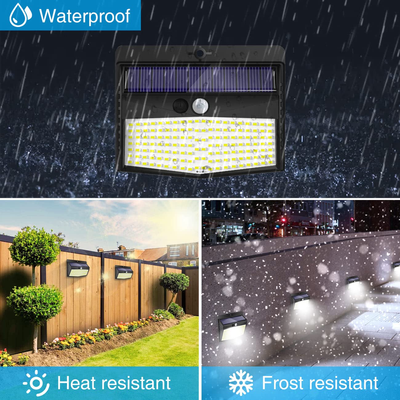 Peasur 10-Pack Solar Outdoor Lights - 138 LED Motion Sensor Security Lights with 3 Lighting Modes, Waterproof Solar Wall Lights for Garden, Fence, Yard, Deck - Ideal for Pathway, Patio & Home Security Lighting