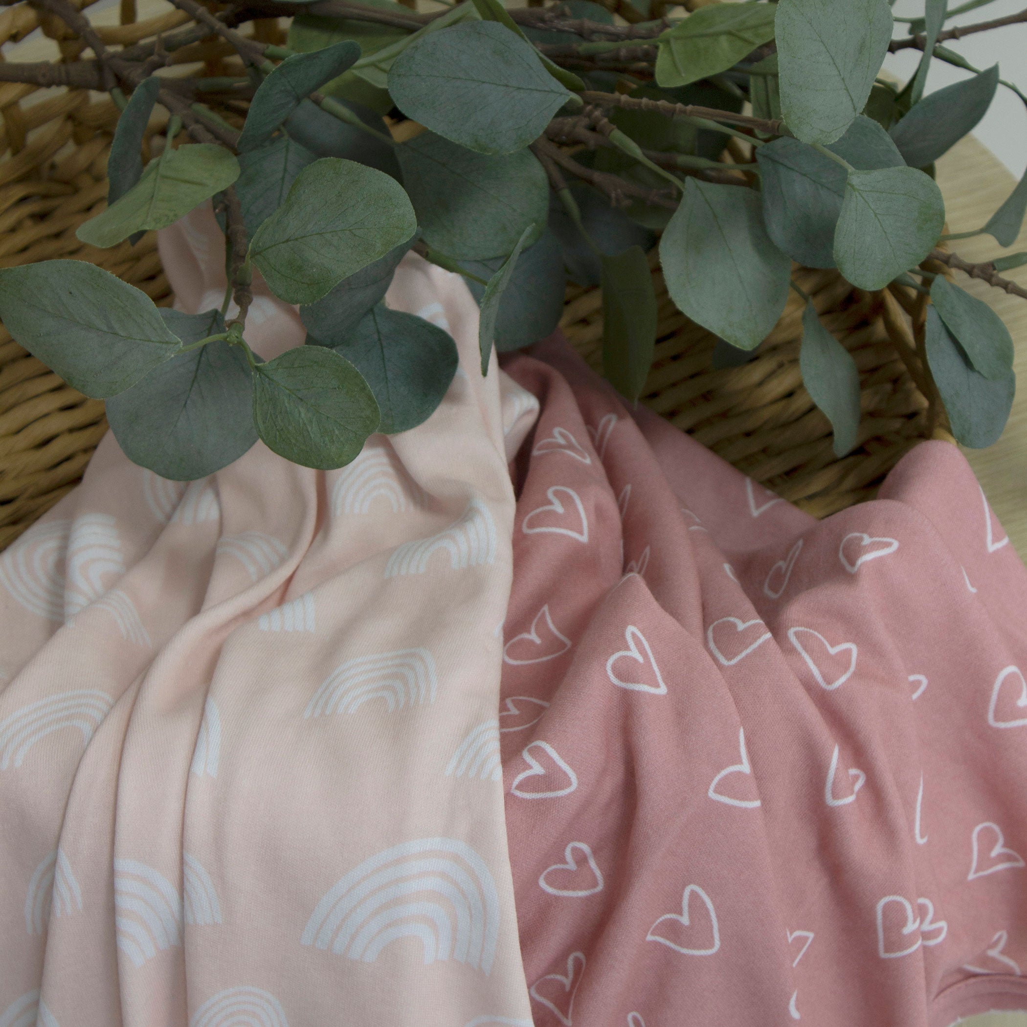 Nordic Style 2-Pack Jersey Wrap in Dusty Berry & Rose - Soft & Cozy for Home, Office, and Travel