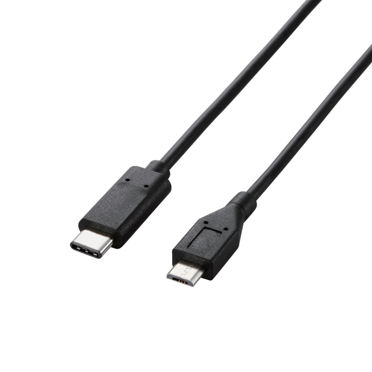 ELECOM USB-C to Micro USB Cable 3.3ft (1m) USB 2.0 Fast Charging & Data Sync Cable - Black (Japan Import) - Perfect for Smartphones, Tablets, and Power Banks
