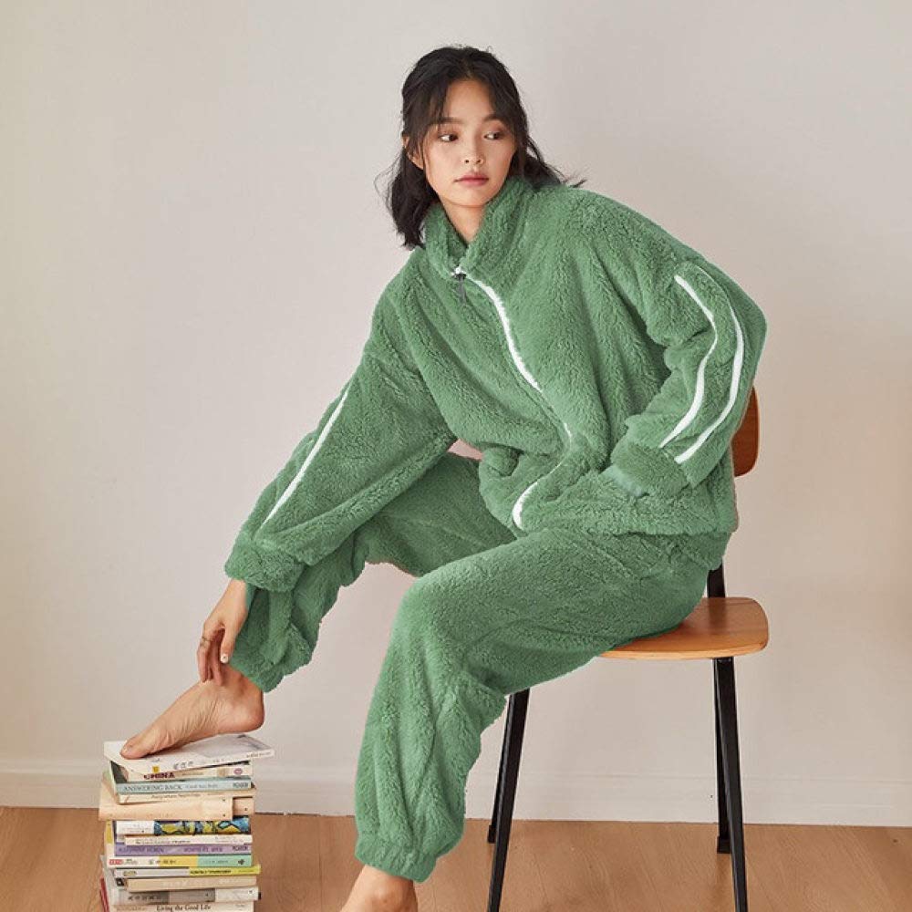 **SDCVRE Women's Winter Flannel Pajama Set - Thick Warm Soft Long Sleeve Sleepwear & Bathrobe - Plus Size XL - Cozy Homewear for Relaxing Evenings & Cold Nights**