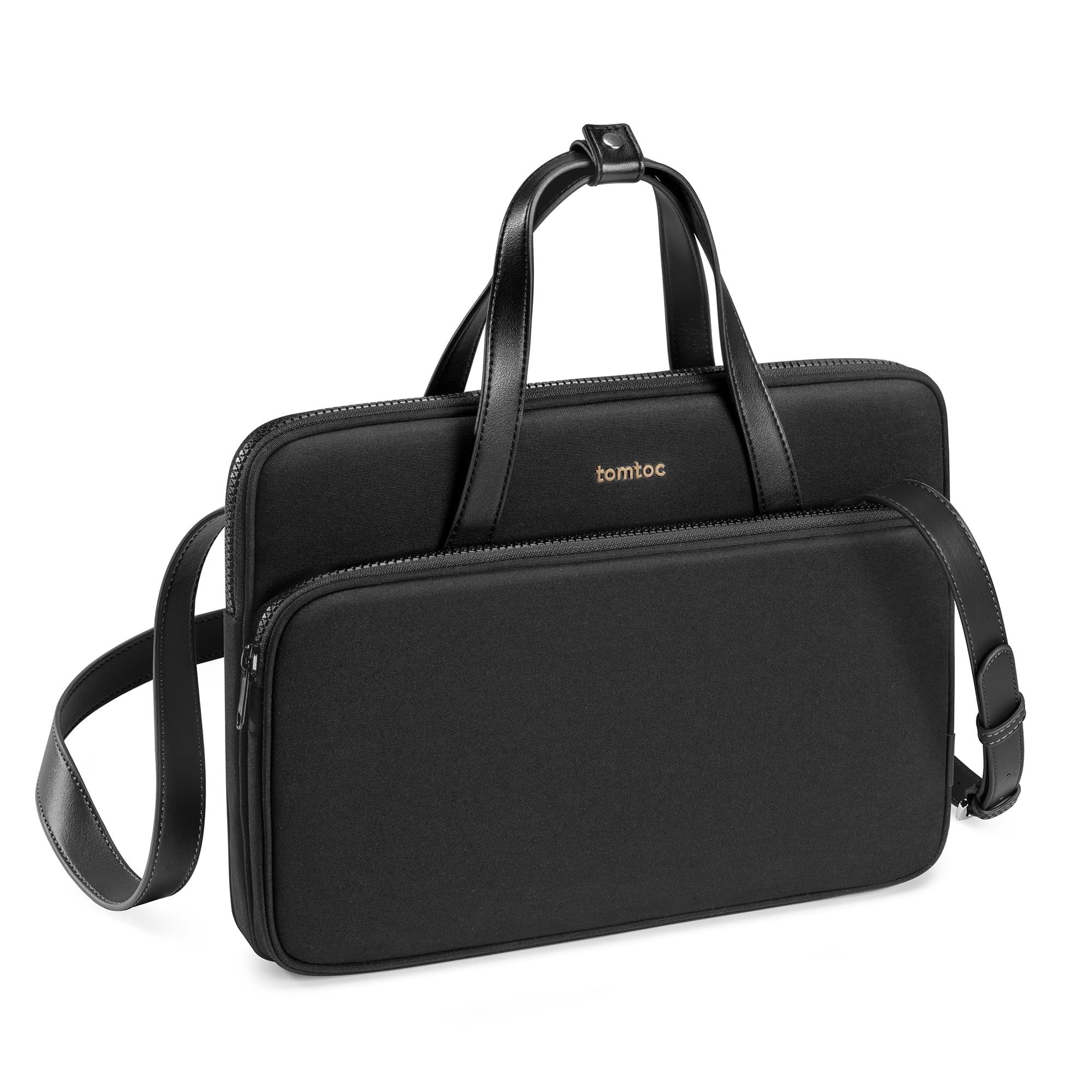 tomtoc Water-Resistant Laptop Shoulder Bag - Compatible with 13-inch MacBook Air/Pro & 14-inch MacBook Pro M2/M1 (2021-2023 Models A2779 A2442), Protective Carrying Case for 12.9-inch iPad Pro with Keyboard | Perfect for Business Travel, Commuting & College Use